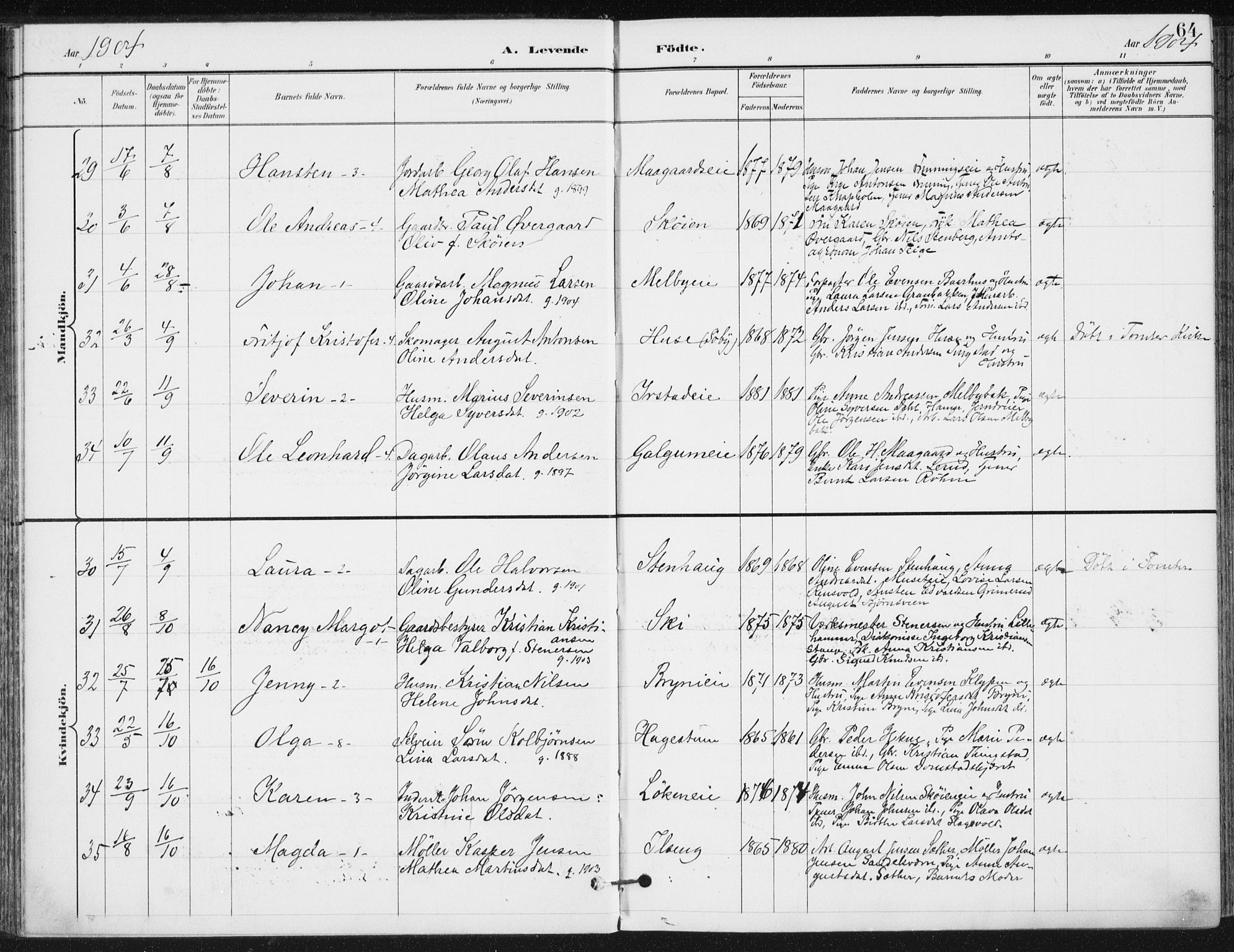 Romedal prestekontor, SAH/PREST-004/K/L0011: Parish register (official) no. 11, 1896-1912, p. 64