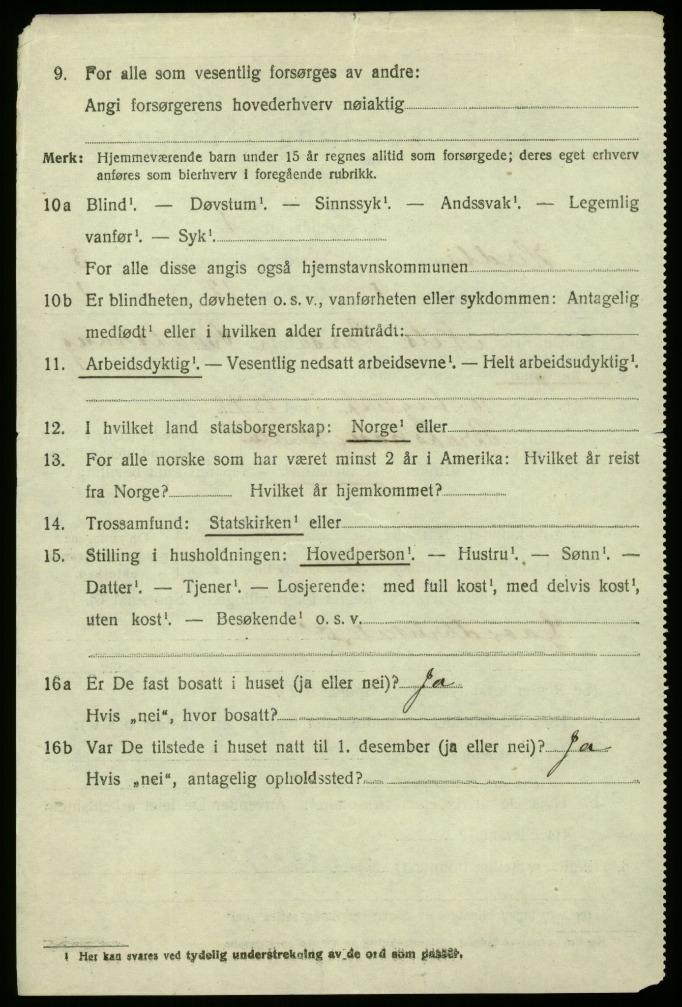 SAB, 1920 census for Herdla, 1920, p. 2852