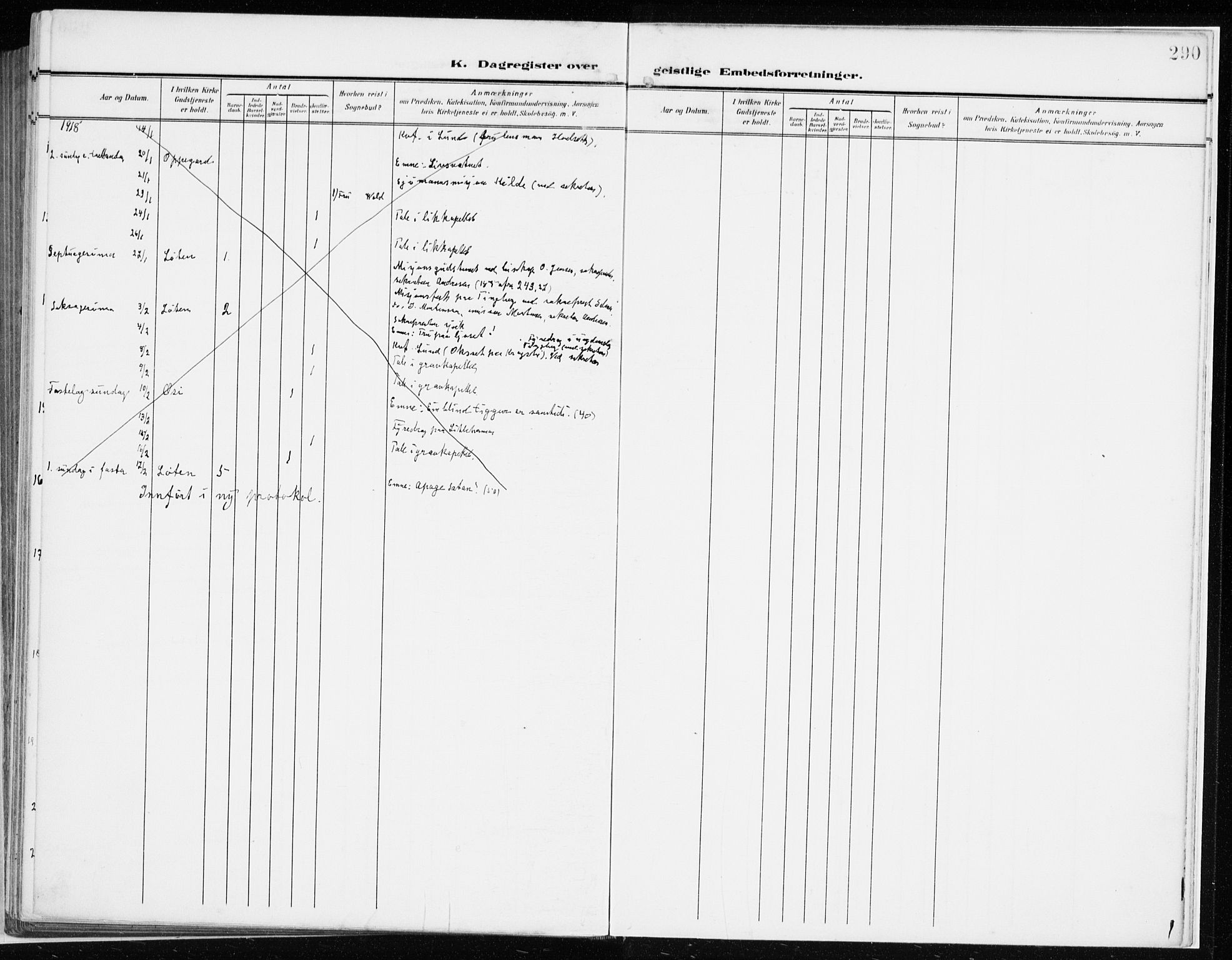 Løten prestekontor, AV/SAH-PREST-022/K/Ka/L0011: Parish register (official) no. 11, 1908-1917, p. 290