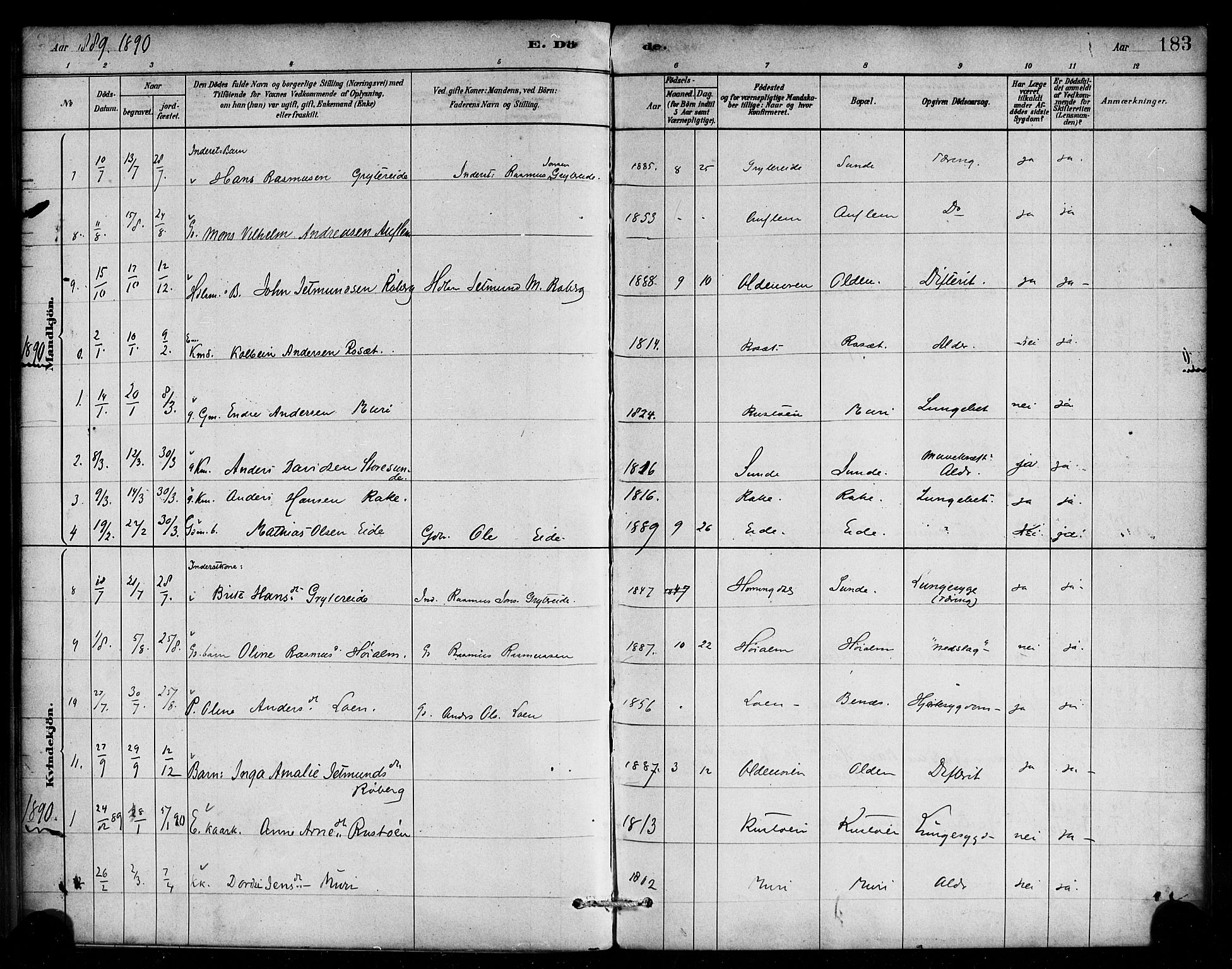 Innvik sokneprestembete, AV/SAB-A-80501: Parish register (official) no. C 1, 1879-1900, p. 183