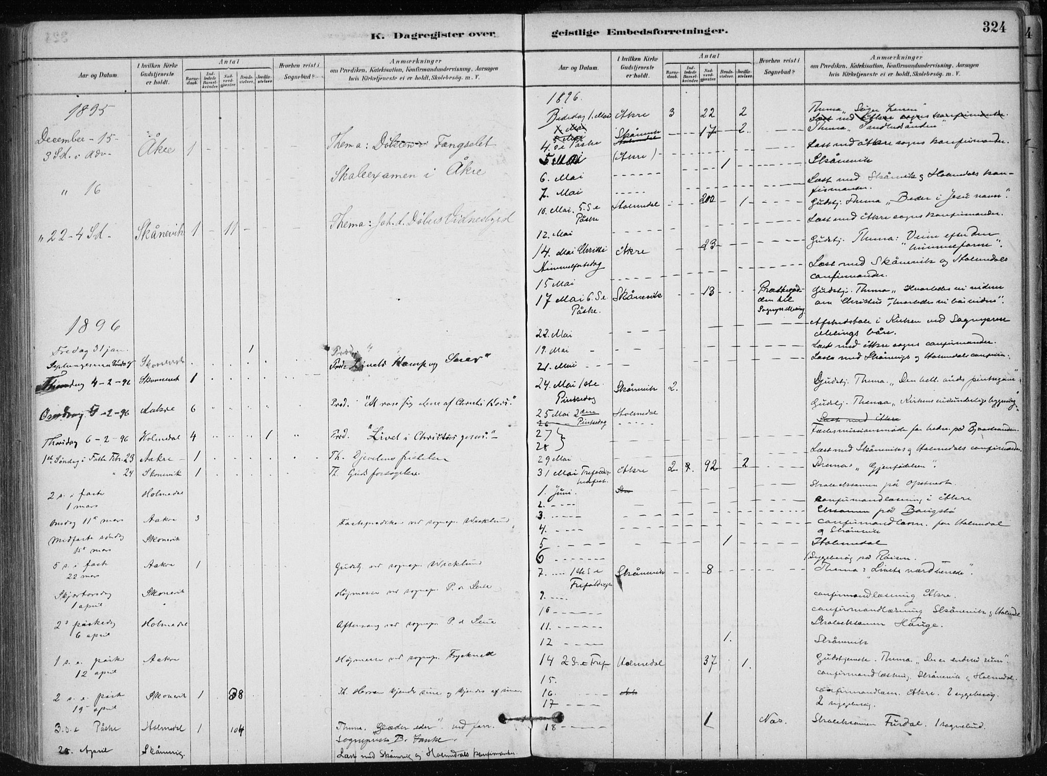 Skånevik sokneprestembete, AV/SAB-A-77801/H/Haa: Parish register (official) no. B 1, 1879-1914, p. 324