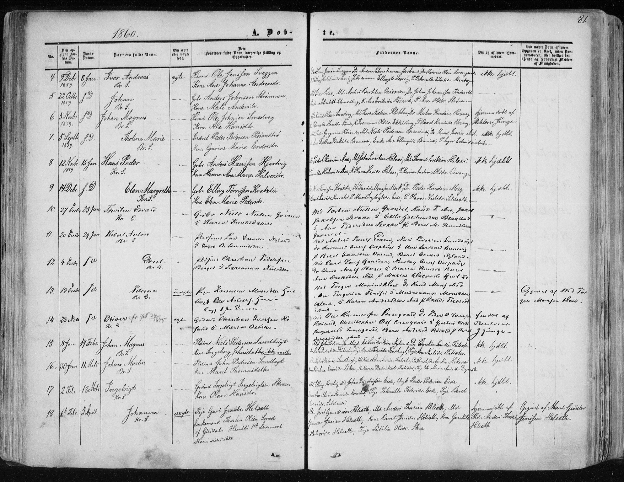 Ministerialprotokoller, klokkerbøker og fødselsregistre - Møre og Romsdal, AV/SAT-A-1454/568/L0804: Parish register (official) no. 568A11, 1854-1868, p. 81