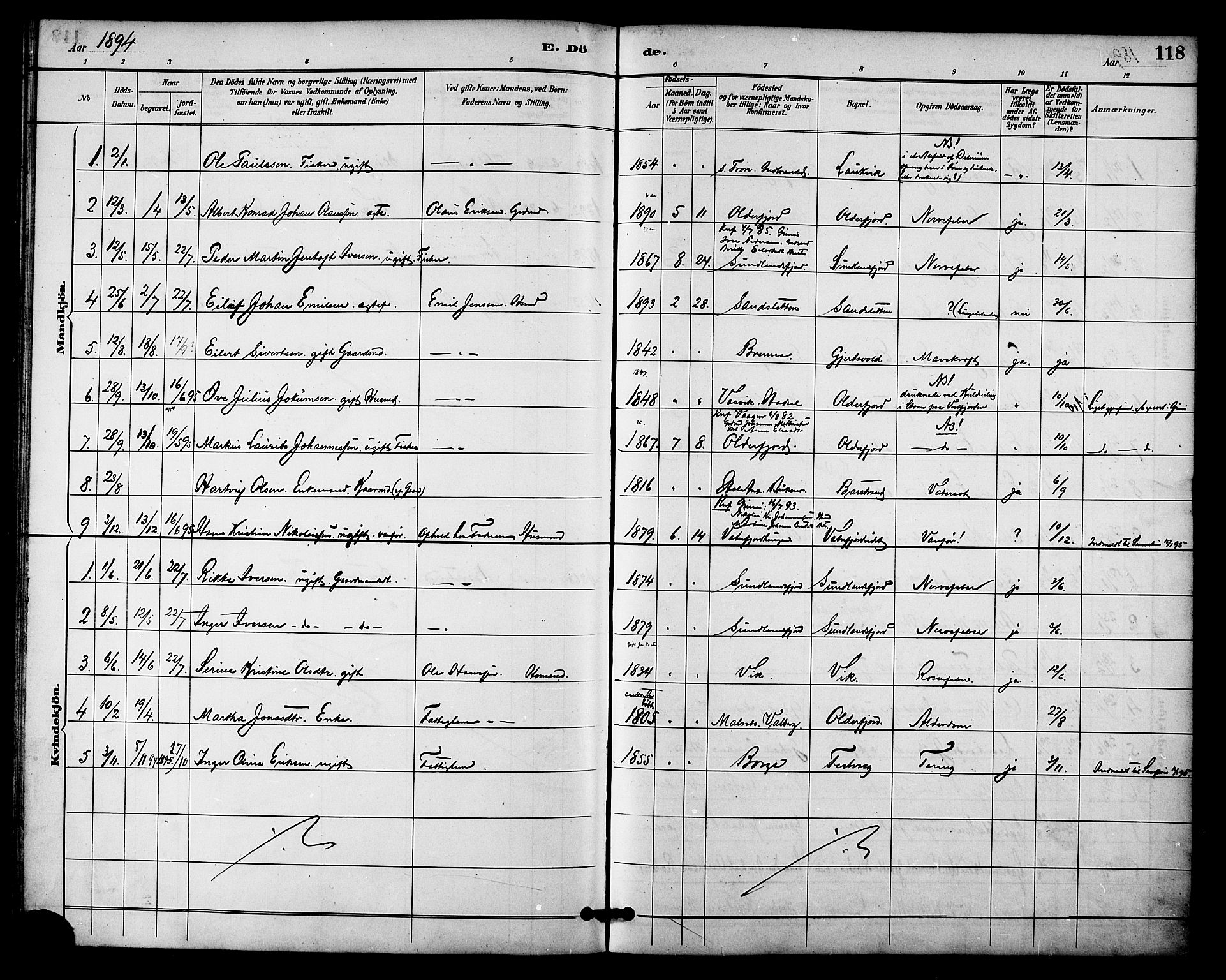 Ministerialprotokoller, klokkerbøker og fødselsregistre - Nordland, SAT/A-1459/876/L1097: Parish register (official) no. 876A03, 1886-1896, p. 118