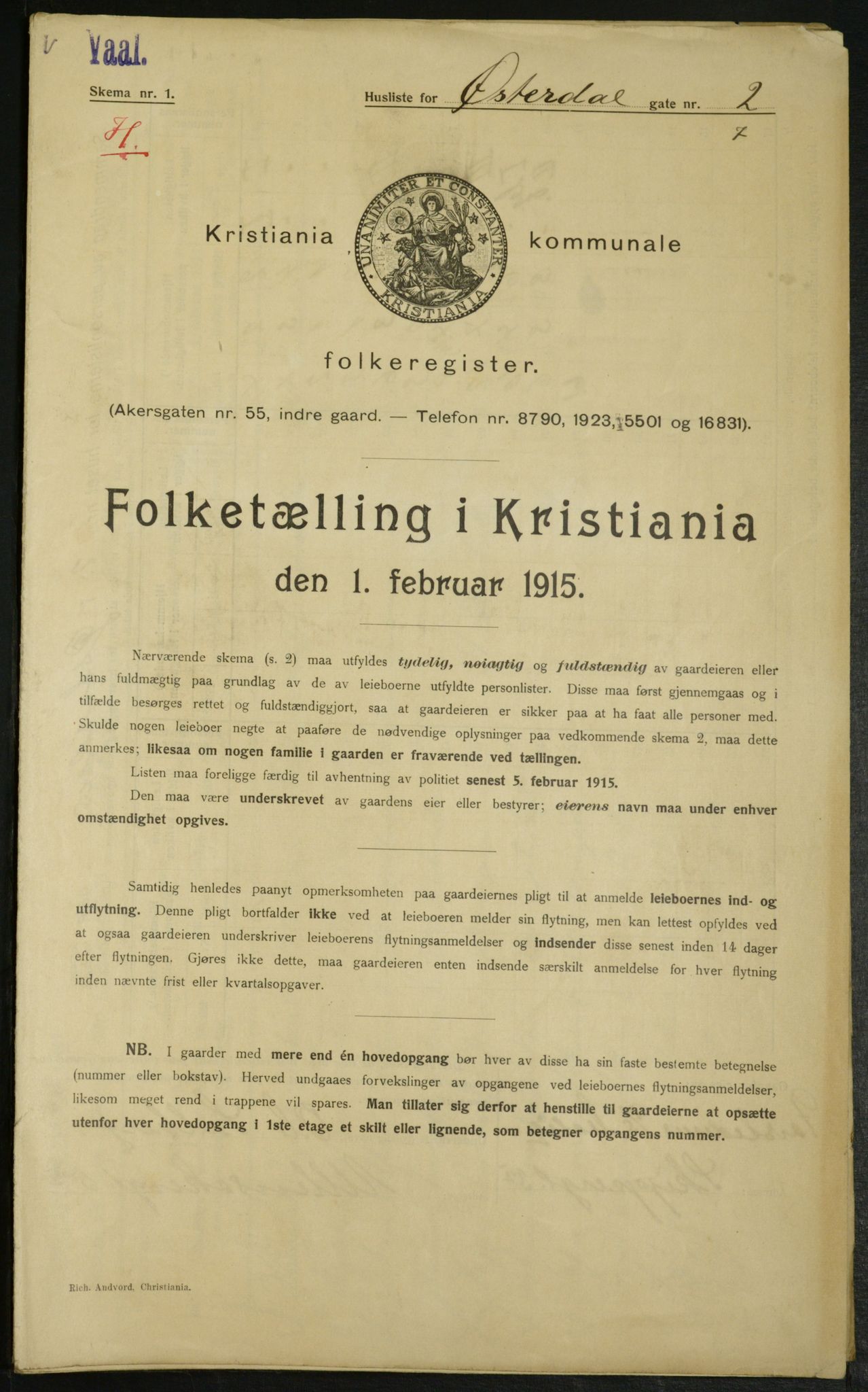 OBA, Municipal Census 1915 for Kristiania, 1915, p. 129491