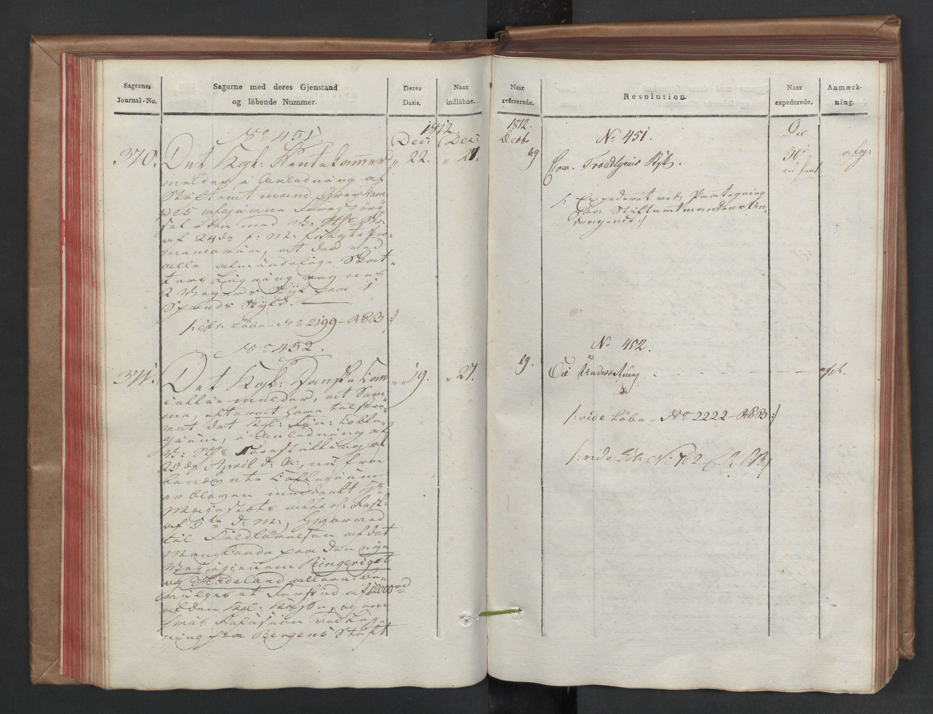 Stattholderembetet 1810-1814, 2. kontor (Kontor B), AV/RA-EA-5432/Aa/L0002: Kollegial referatprotokoll,  j.nr. 284-511,  l.nr. 328-639, 1812-1813, p. 88