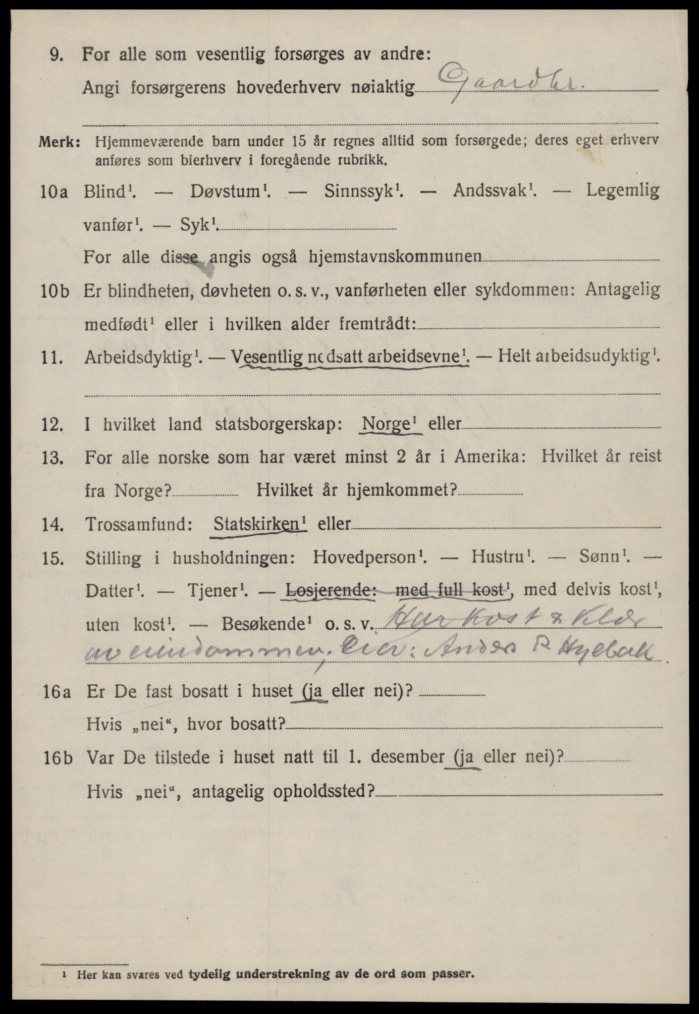 SAT, 1920 census for Stangvik, 1920, p. 2357