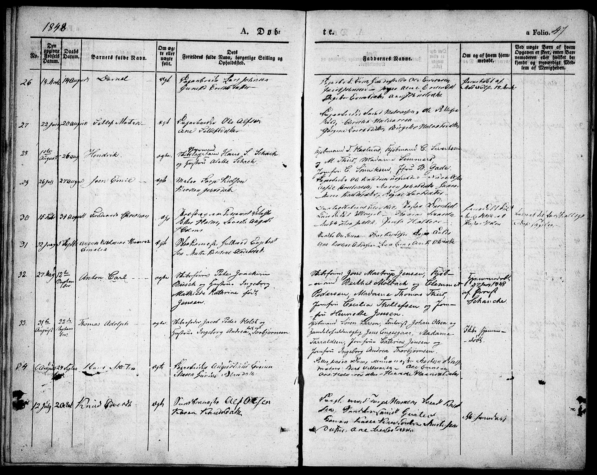 Risør sokneprestkontor, AV/SAK-1111-0035/F/Fa/L0003: Parish register (official) no. A 3, 1838-1864, p. 47