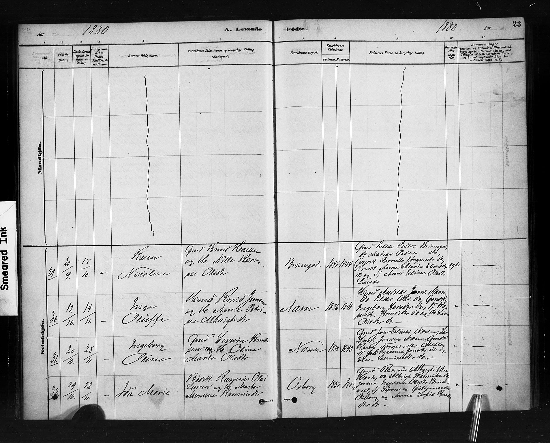 Ministerialprotokoller, klokkerbøker og fødselsregistre - Møre og Romsdal, AV/SAT-A-1454/513/L0176: Parish register (official) no. 513A03, 1877-1889, p. 23