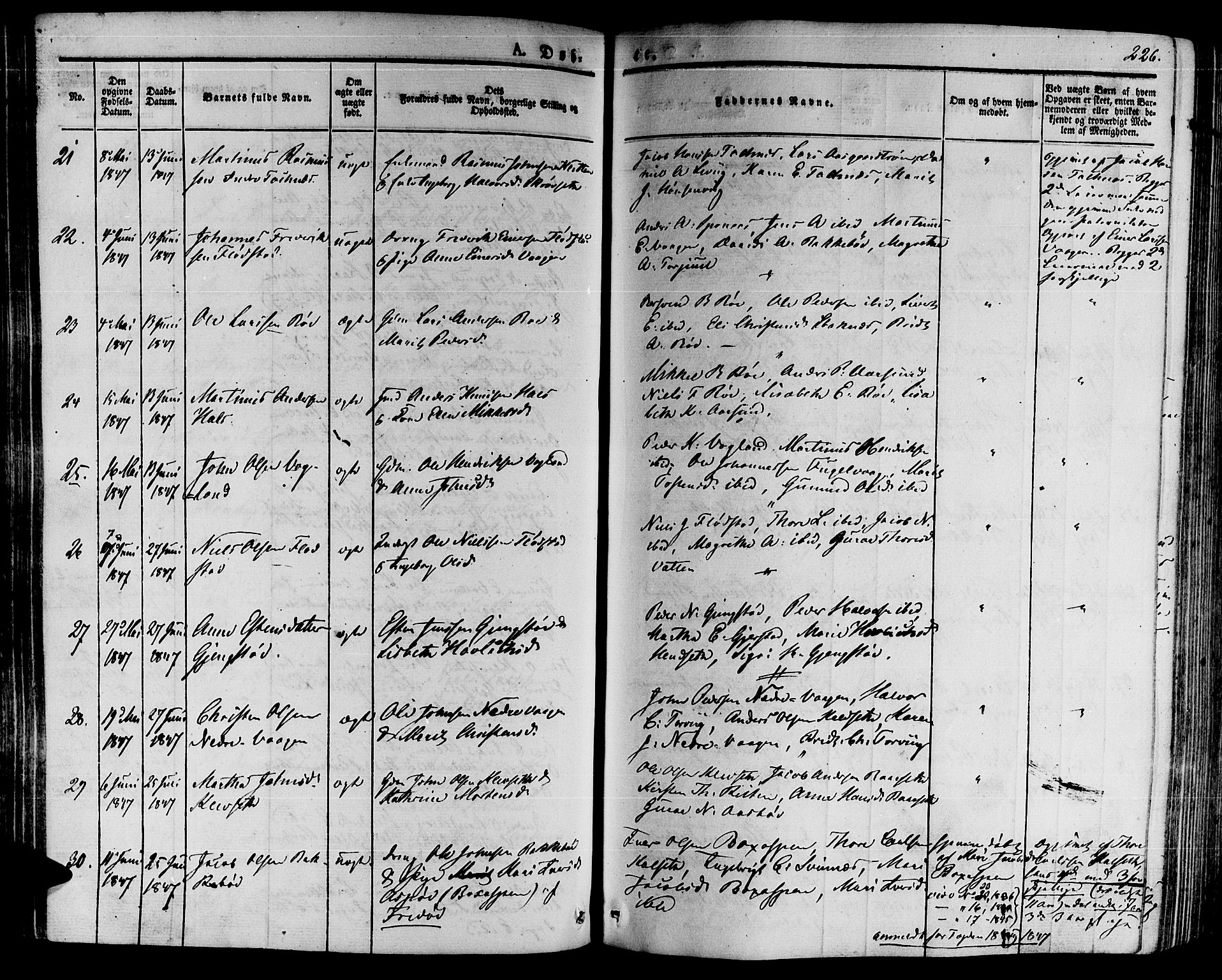 Ministerialprotokoller, klokkerbøker og fødselsregistre - Møre og Romsdal, AV/SAT-A-1454/592/L1025: Parish register (official) no. 592A03 /2, 1831-1849, p. 226