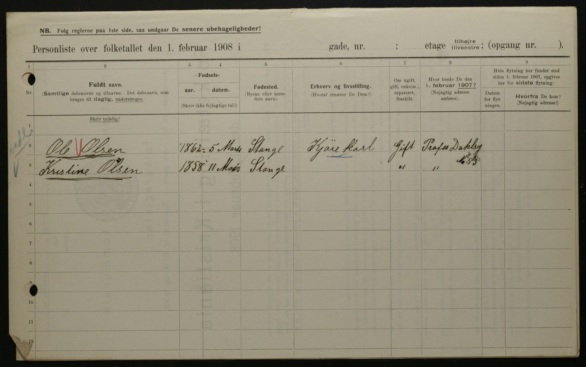 OBA, Municipal Census 1908 for Kristiania, 1908, p. 73439