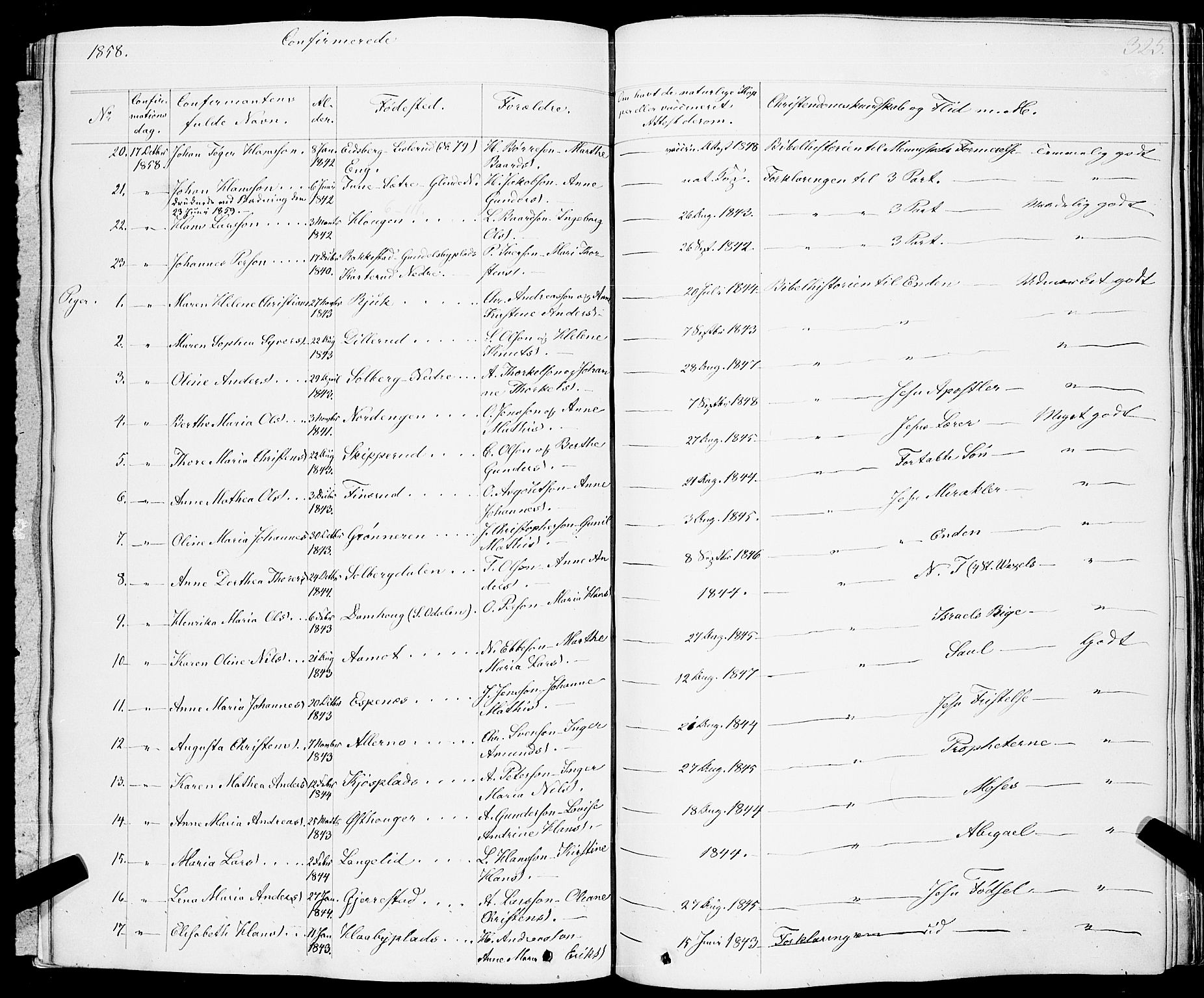 Skiptvet prestekontor Kirkebøker, SAO/A-20009/F/Fa/L0006: Parish register (official) no. 6, 1839-1860, p. 325