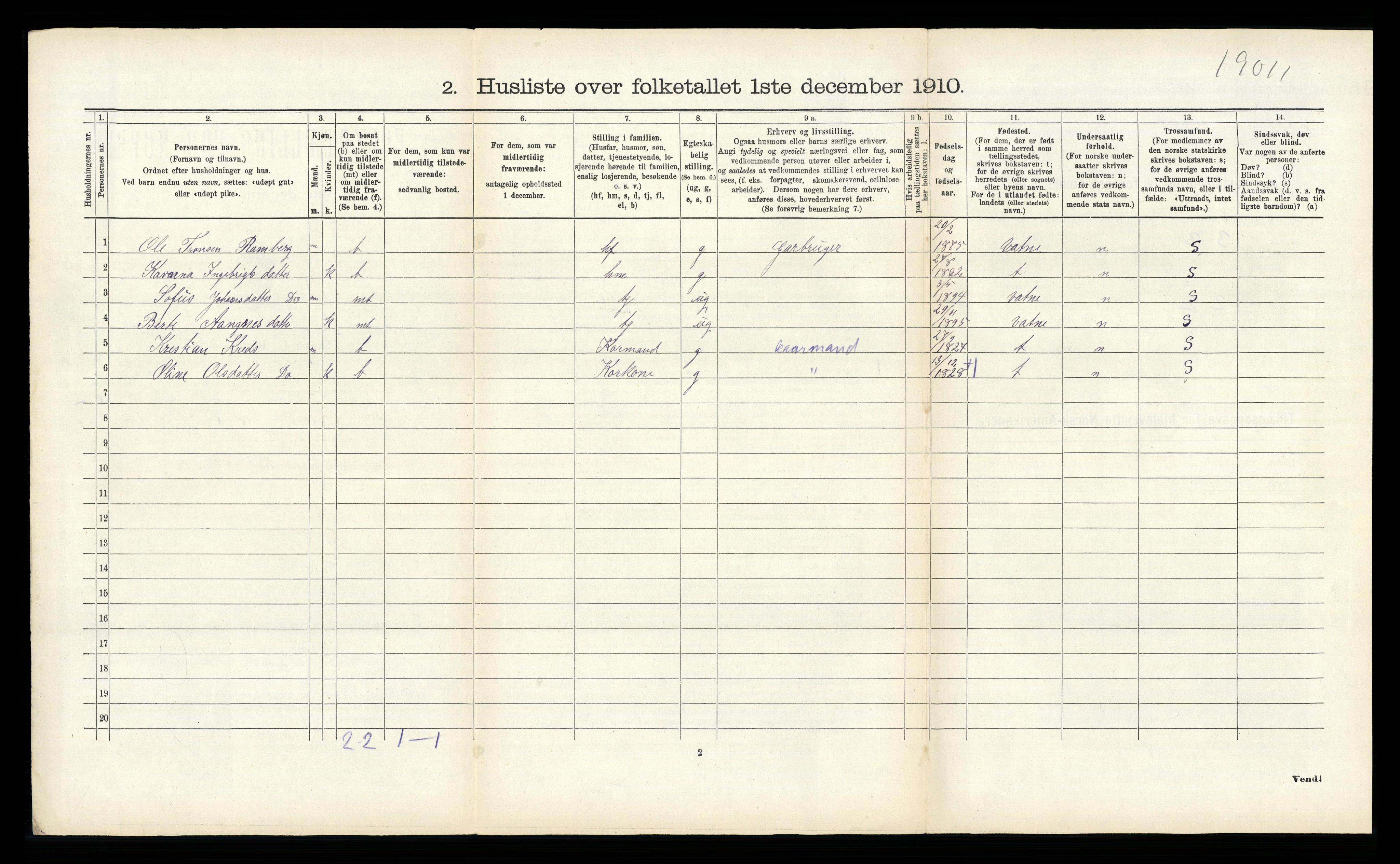 RA, 1910 census for Aukra, 1910, p. 719