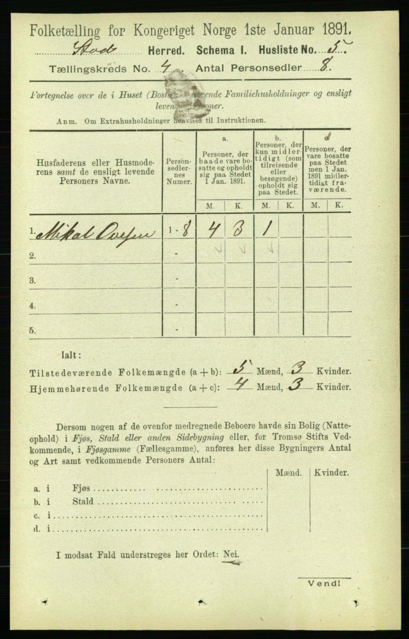 RA, 1891 census for 1734 Stod, 1891, p. 1692