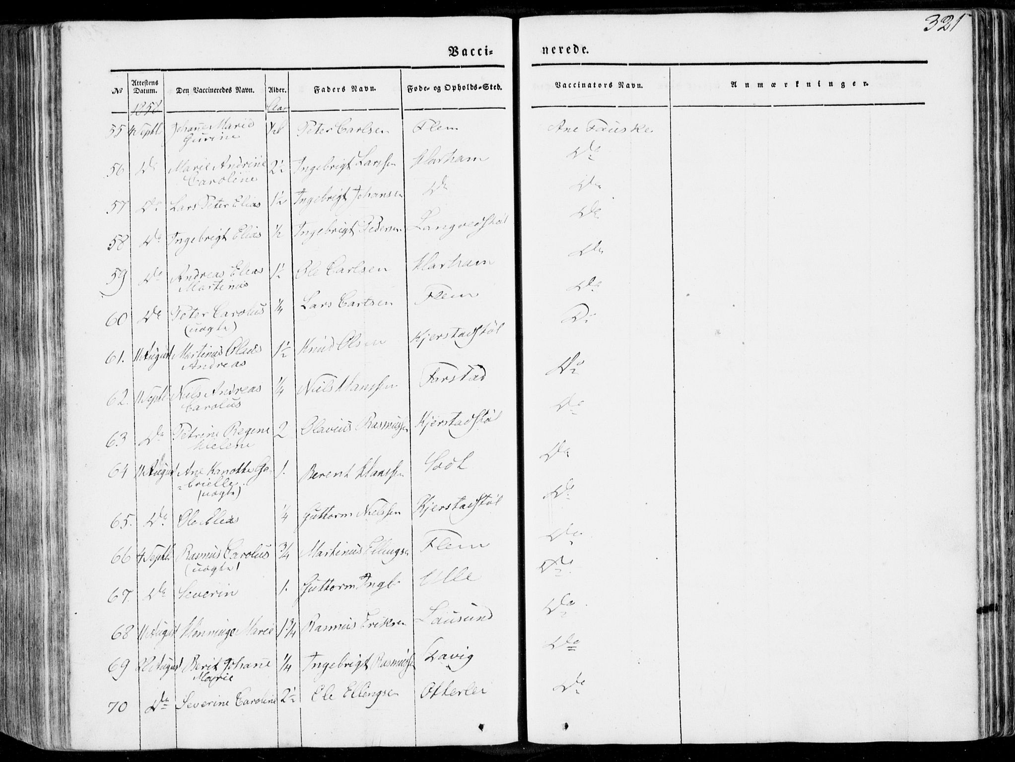 Ministerialprotokoller, klokkerbøker og fødselsregistre - Møre og Romsdal, AV/SAT-A-1454/536/L0497: Parish register (official) no. 536A06, 1845-1865, p. 321