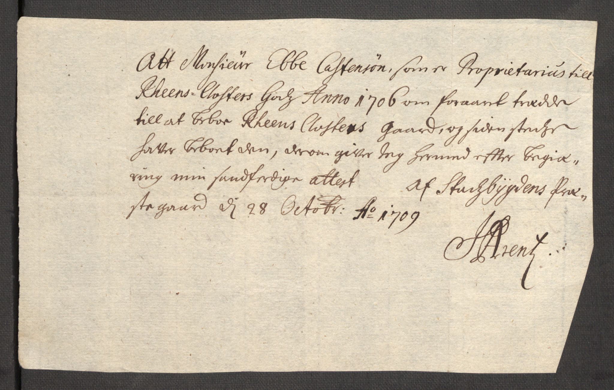 Rentekammeret inntil 1814, Reviderte regnskaper, Fogderegnskap, AV/RA-EA-4092/R57/L3857: Fogderegnskap Fosen, 1706-1707, p. 475