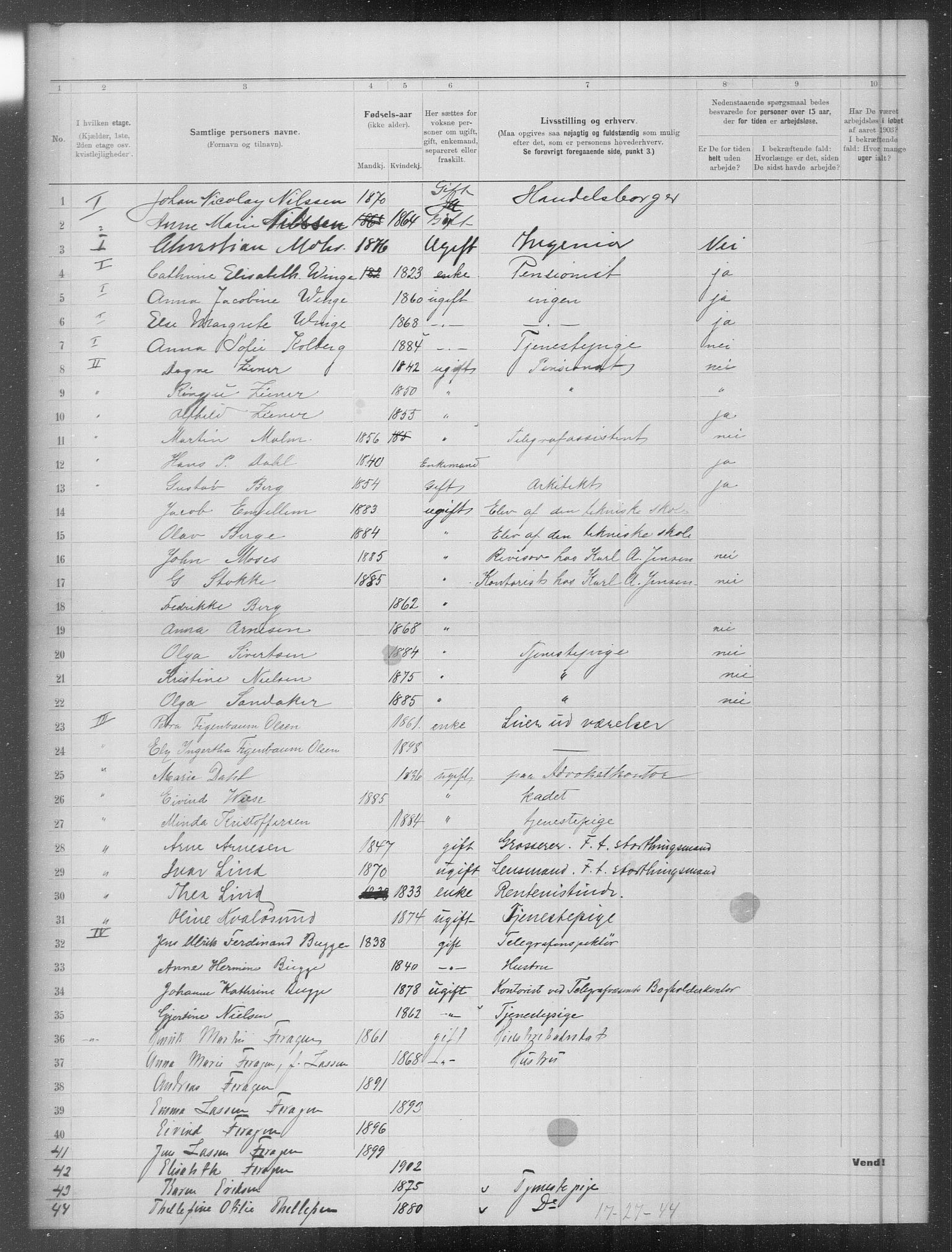 OBA, Municipal Census 1903 for Kristiania, 1903, p. 5545