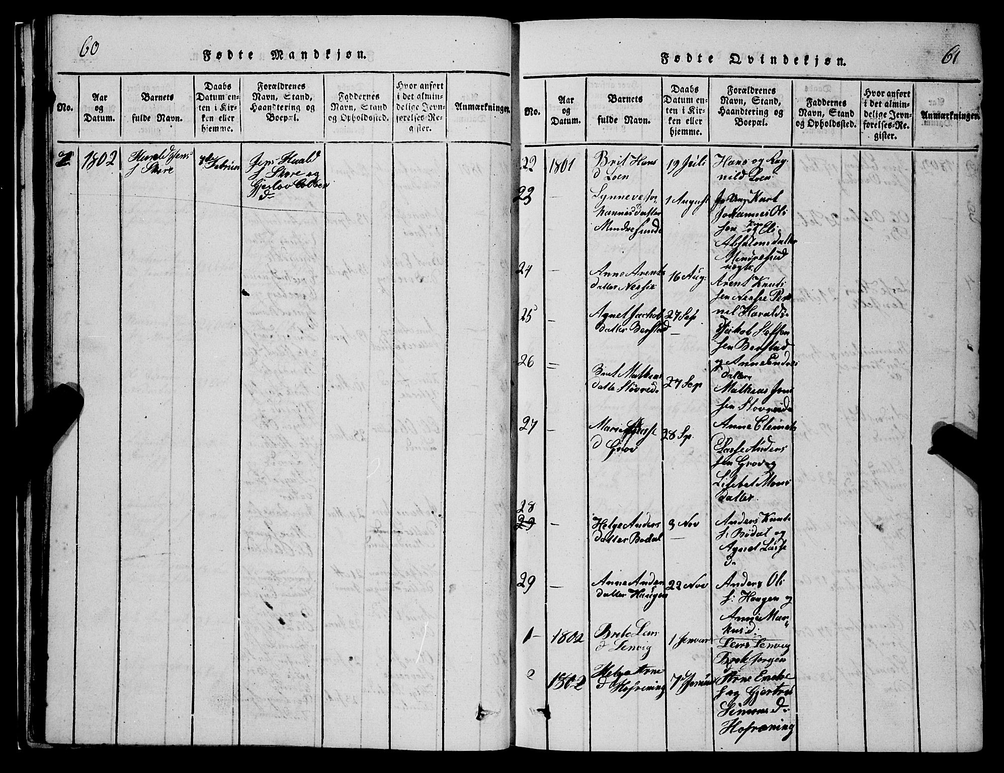 Stryn Sokneprestembete, SAB/A-82501: Parish register (copy) no. C 1, 1801-1845, p. 60-61