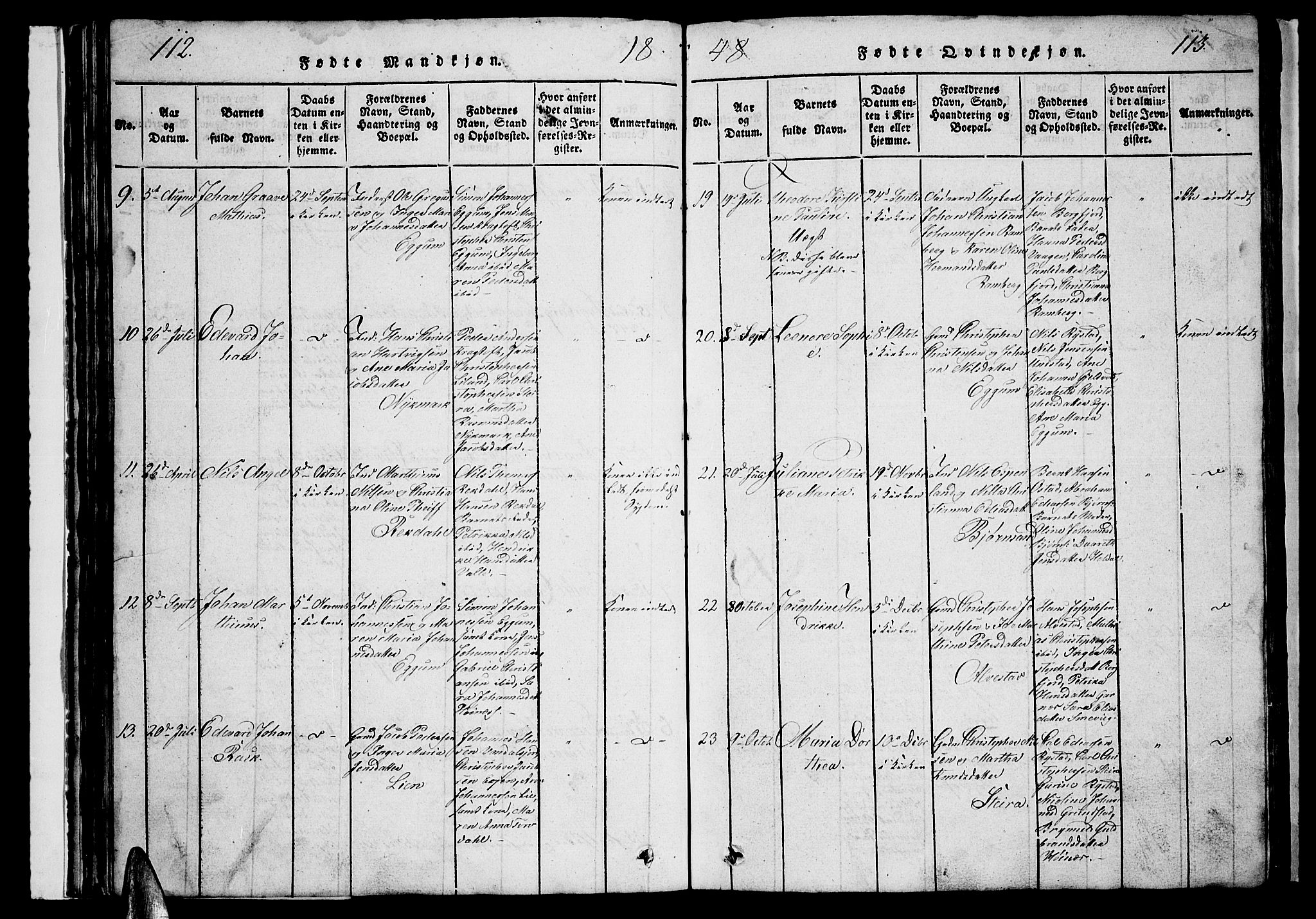 Ministerialprotokoller, klokkerbøker og fødselsregistre - Nordland, AV/SAT-A-1459/880/L1139: Parish register (copy) no. 880C01, 1836-1857, p. 112-113