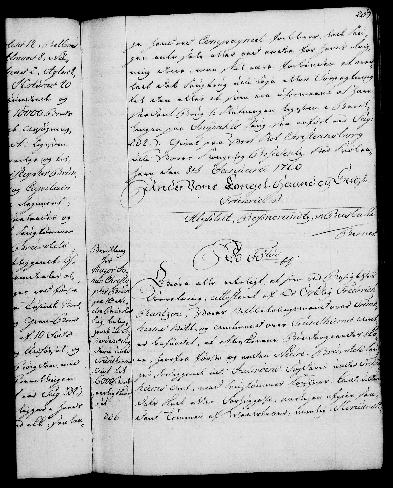 Rentekammeret, Kammerkanselliet, RA/EA-3111/G/Gg/Gga/L0007: Norsk ekspedisjonsprotokoll med register (merket RK 53.7), 1759-1768, p. 259