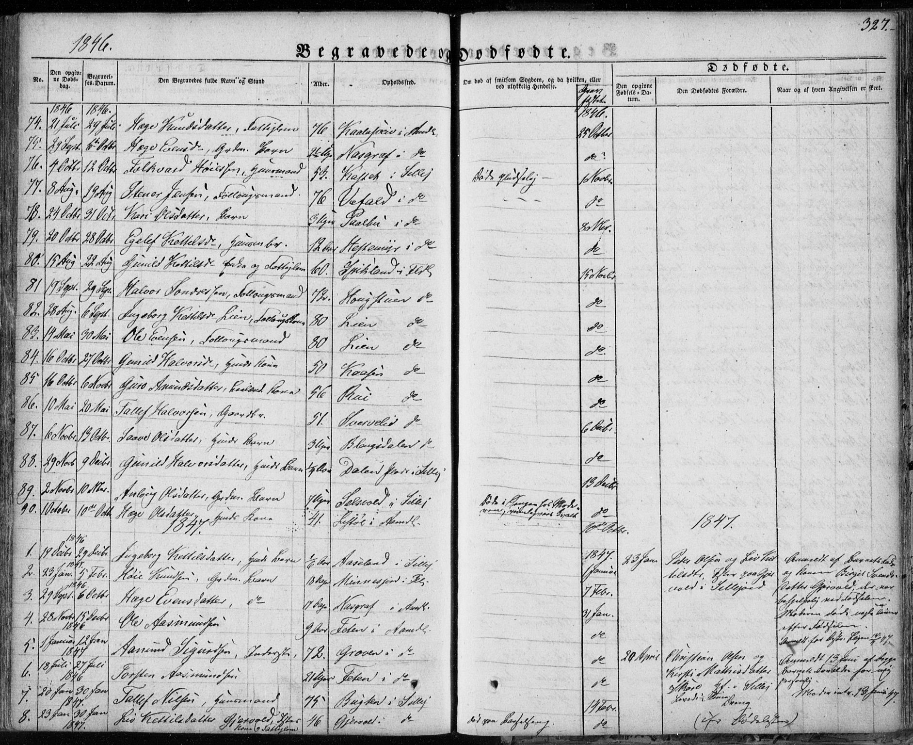 Seljord kirkebøker, AV/SAKO-A-20/F/Fa/L0011: Parish register (official) no. I 11, 1831-1849, p. 327