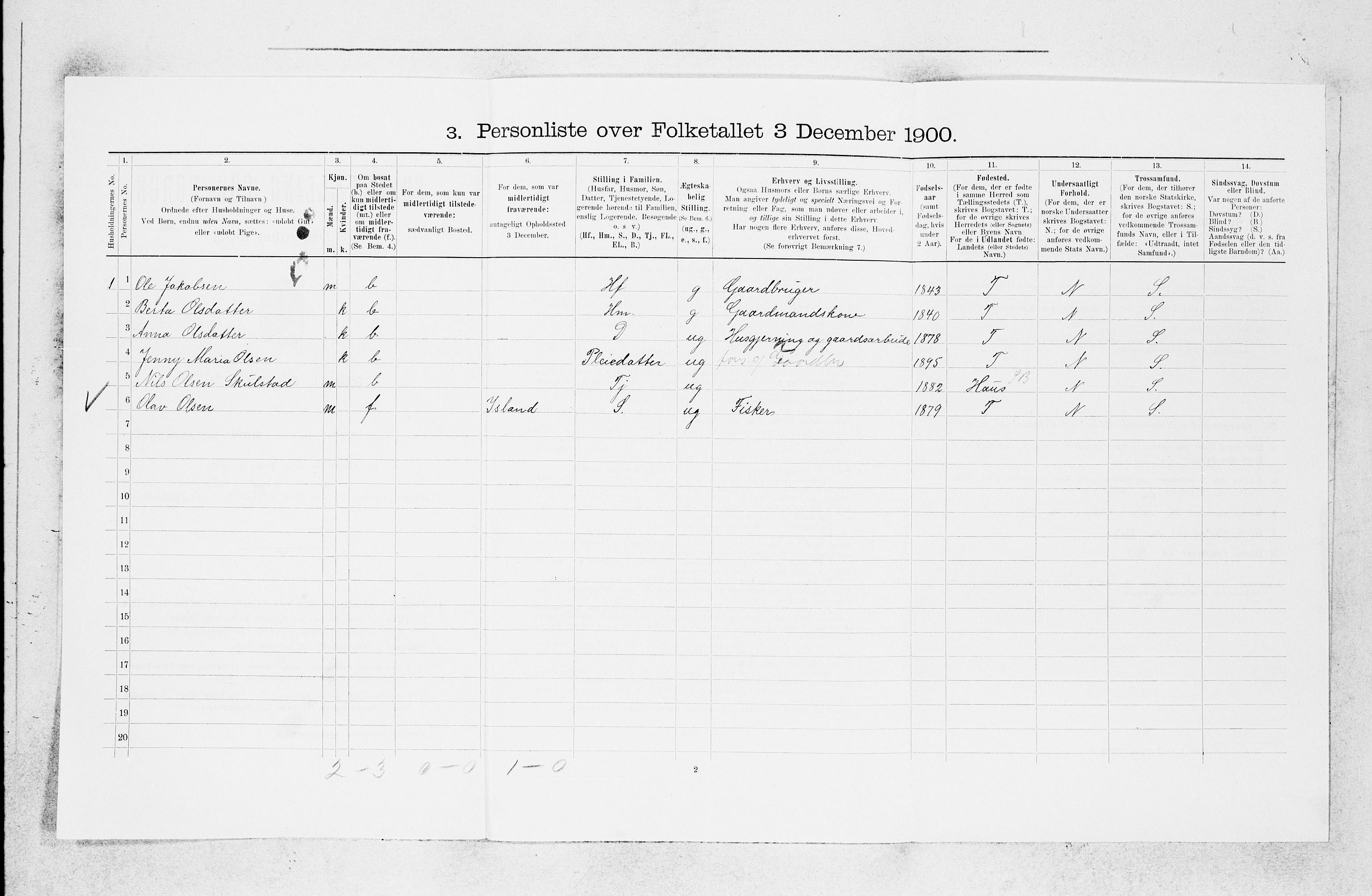 SAB, 1900 census for Askøy, 1900, p. 1352
