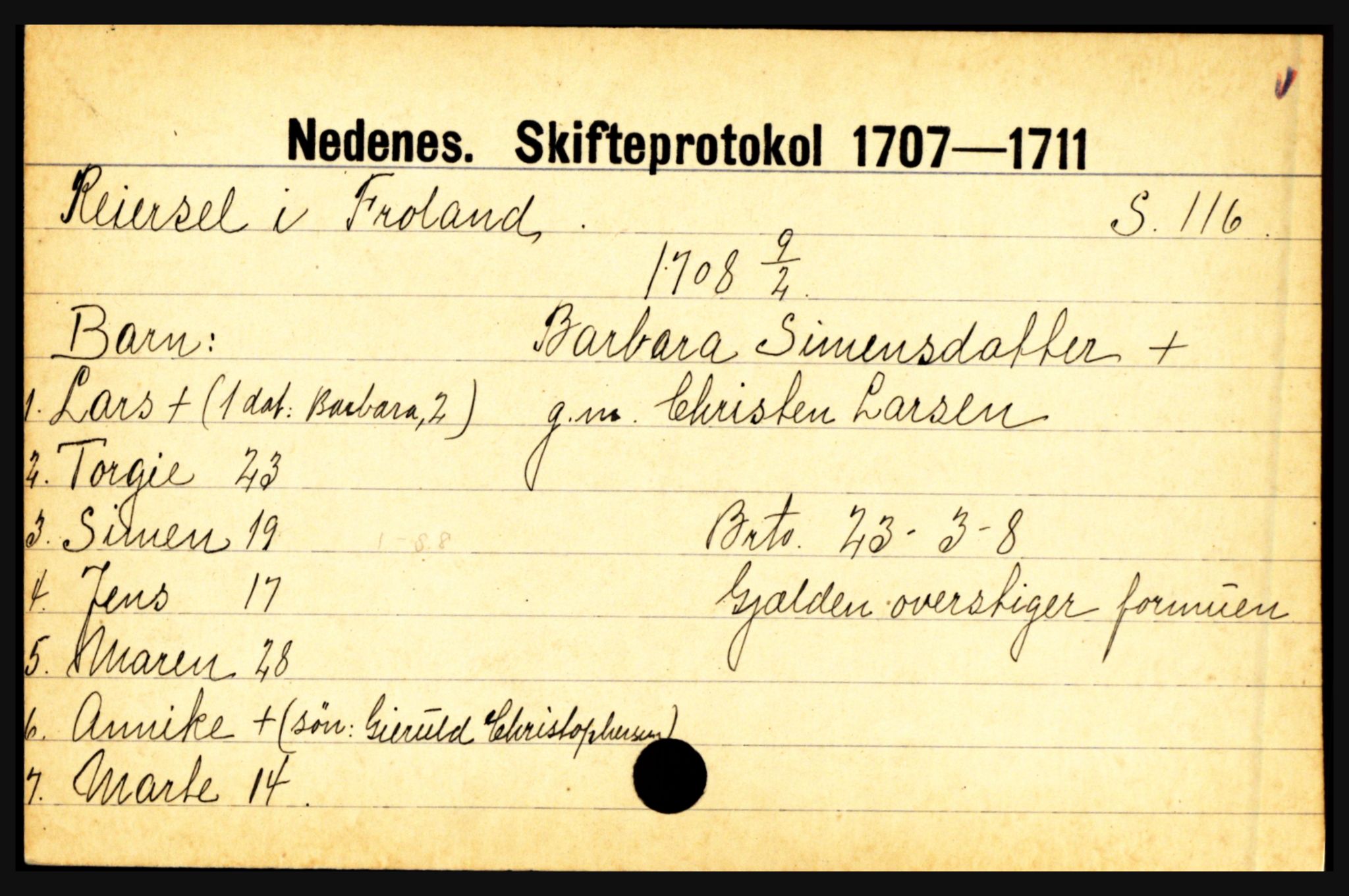 Nedenes sorenskriveri før 1824, AV/SAK-1221-0007/H, p. 23451