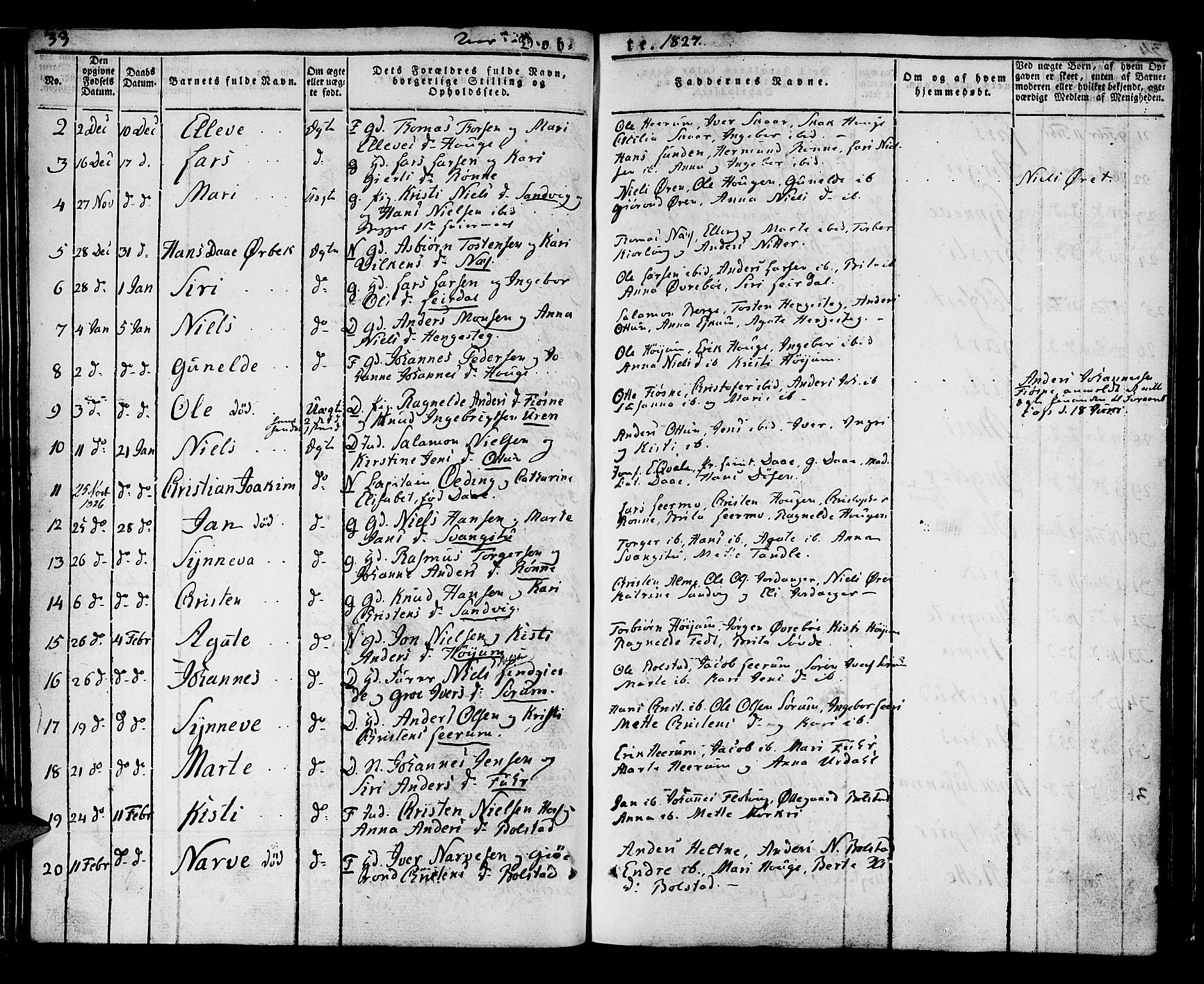 Luster sokneprestembete, SAB/A-81101/H/Haa/Haaa/L0004: Parish register (official) no. A 4, 1821-1832, p. 33