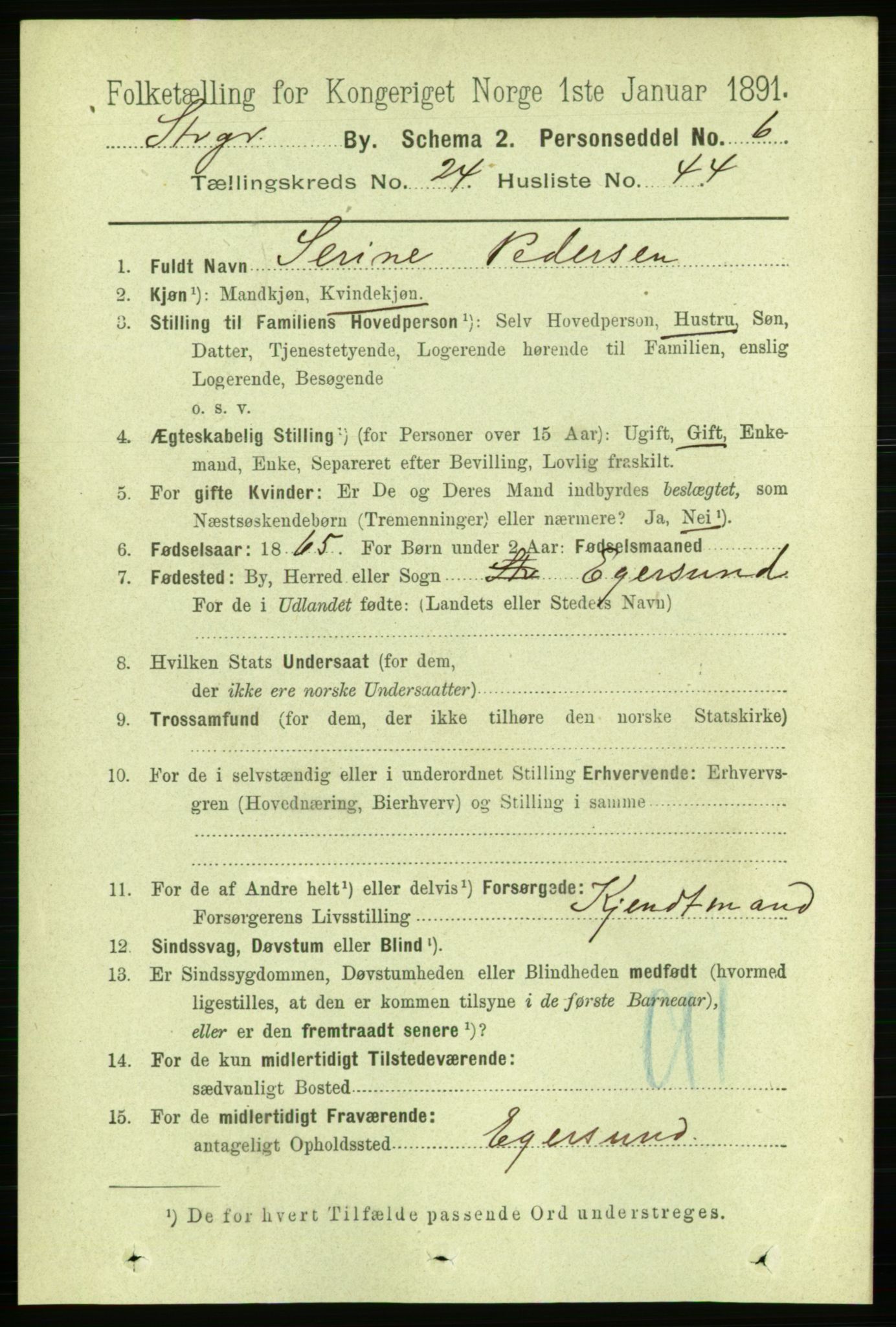 RA, 1891 census for 1103 Stavanger, 1891, p. 26789