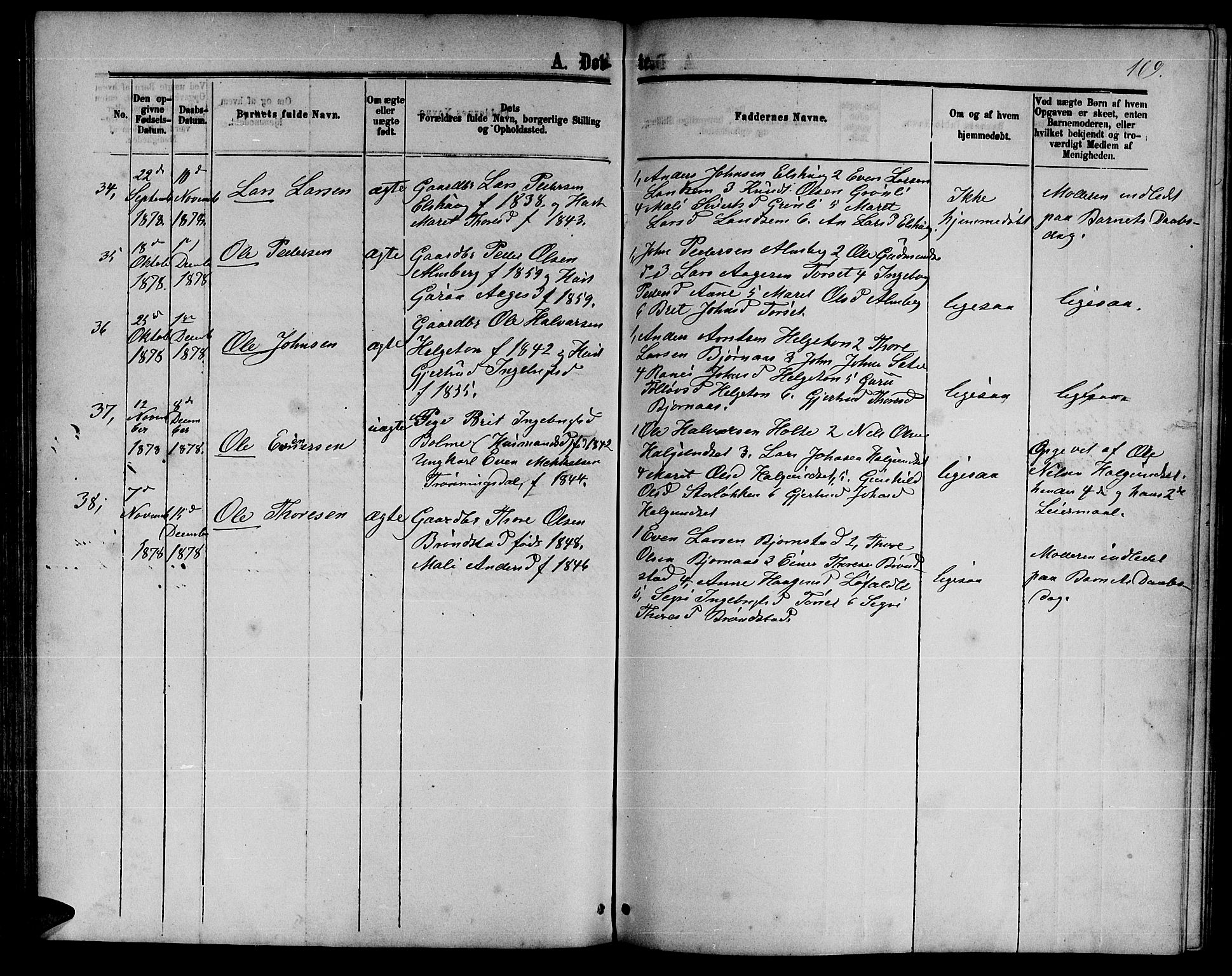 Ministerialprotokoller, klokkerbøker og fødselsregistre - Møre og Romsdal, AV/SAT-A-1454/598/L1076: Parish register (copy) no. 598C01, 1867-1878, p. 109