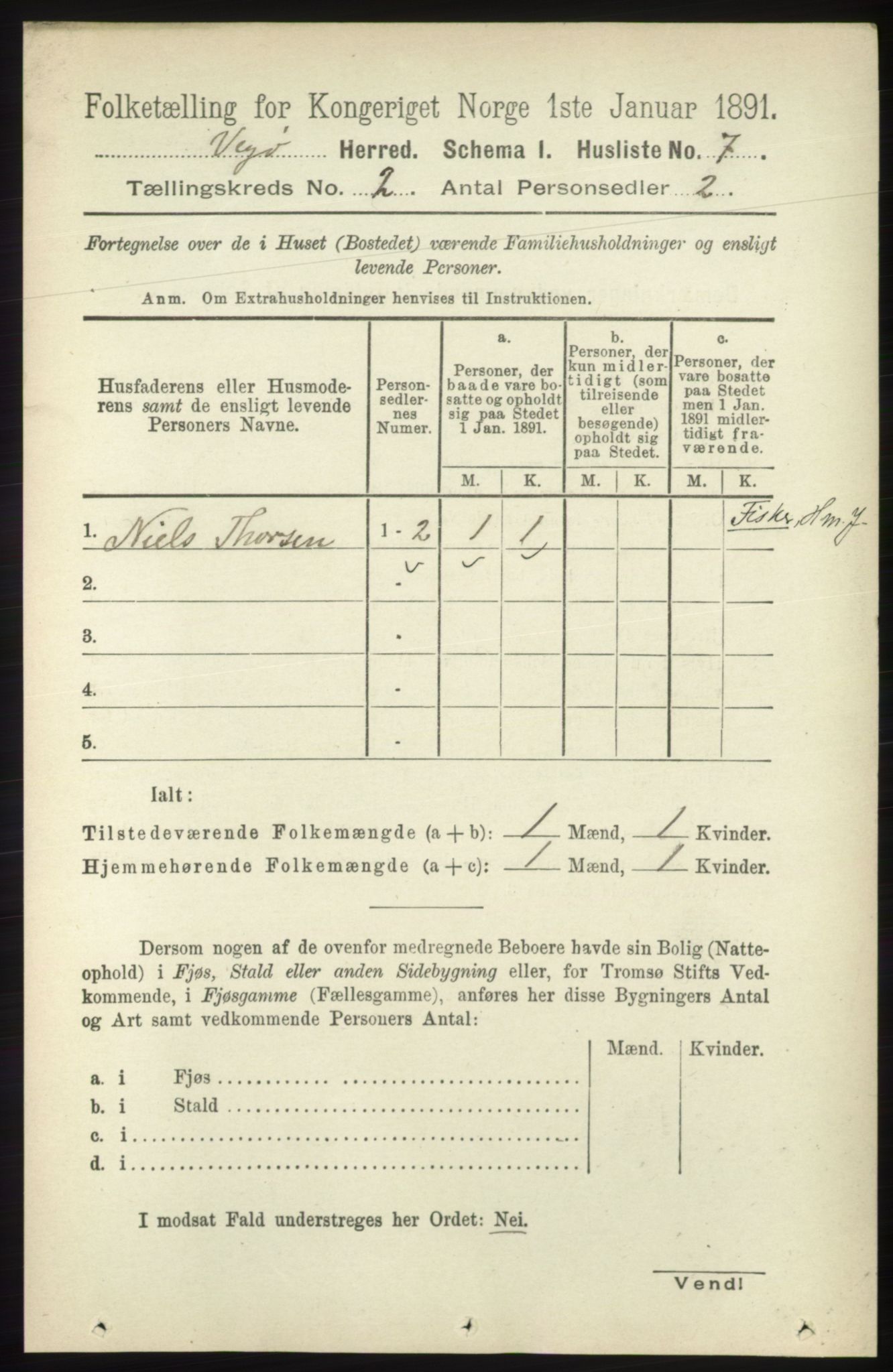 RA, 1891 census for 1815 Vega, 1891, p. 566