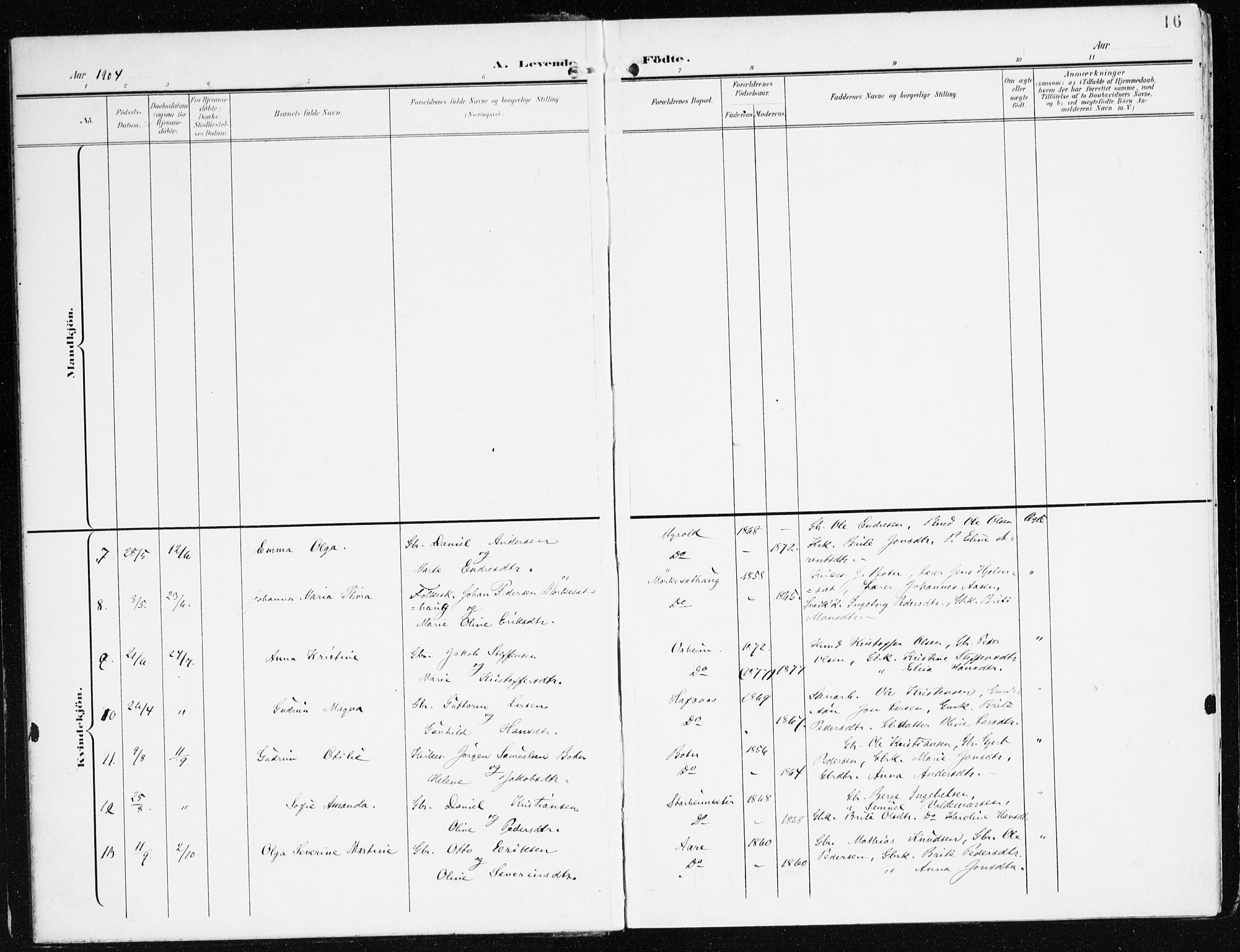 Eid sokneprestembete, AV/SAB-A-82301/H/Haa/Haac/L0002: Parish register (official) no. C 2, 1899-1927, p. 16