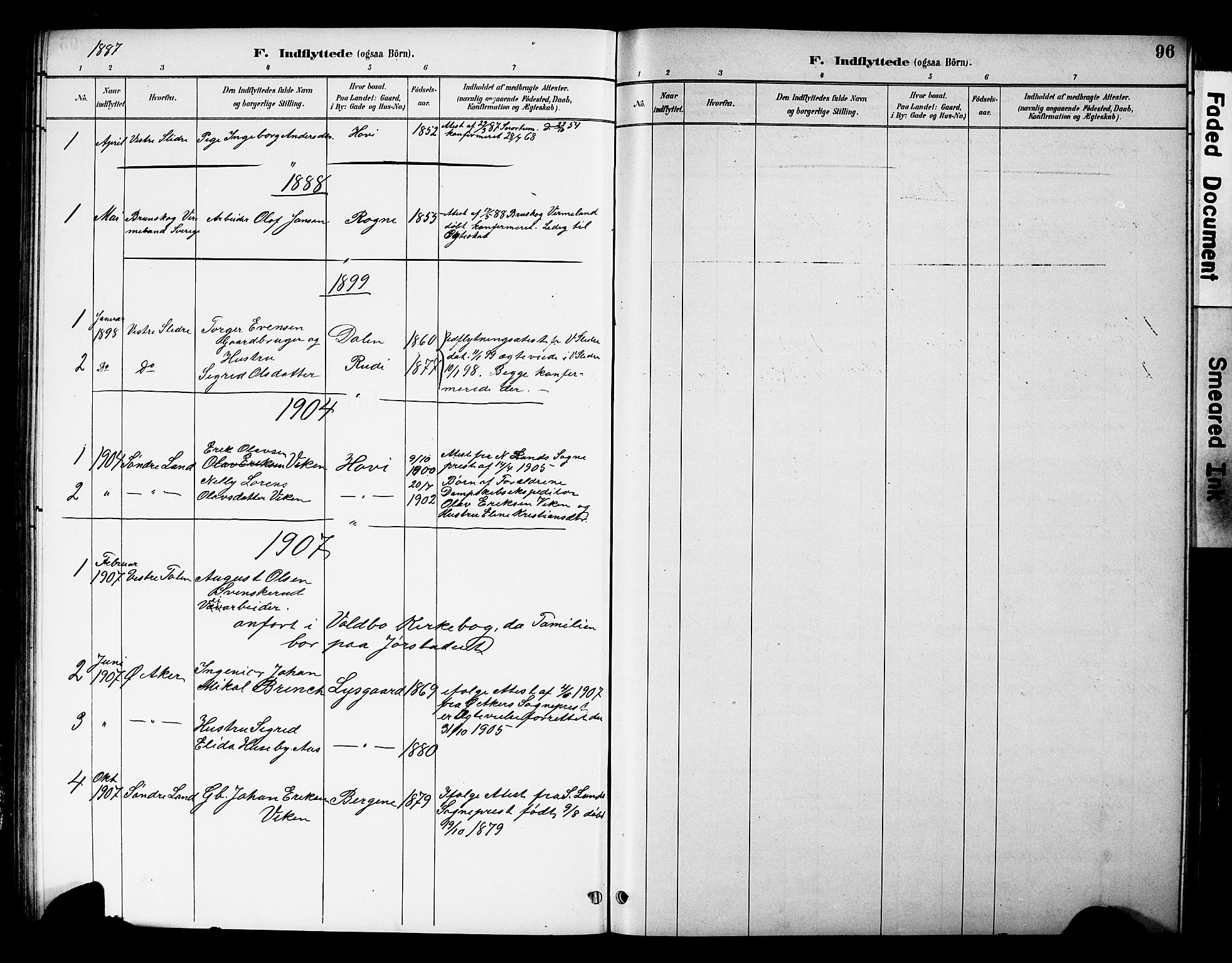 Øystre Slidre prestekontor, SAH/PREST-138/H/Ha/Hab/L0005: Parish register (copy) no. 5, 1887-1910, p. 96