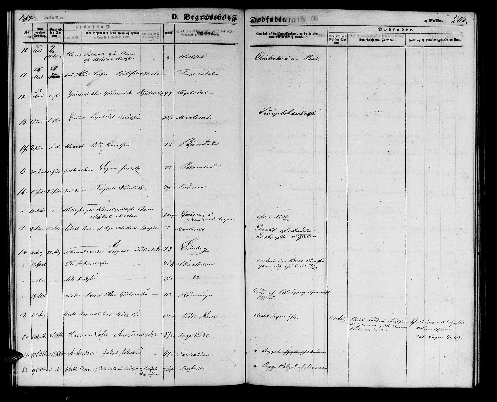 Målselv sokneprestembete, SATØ/S-1311/G/Ga/Gab/L0002klokker: Parish register (copy) no. 2, 1865-1873, p. 203