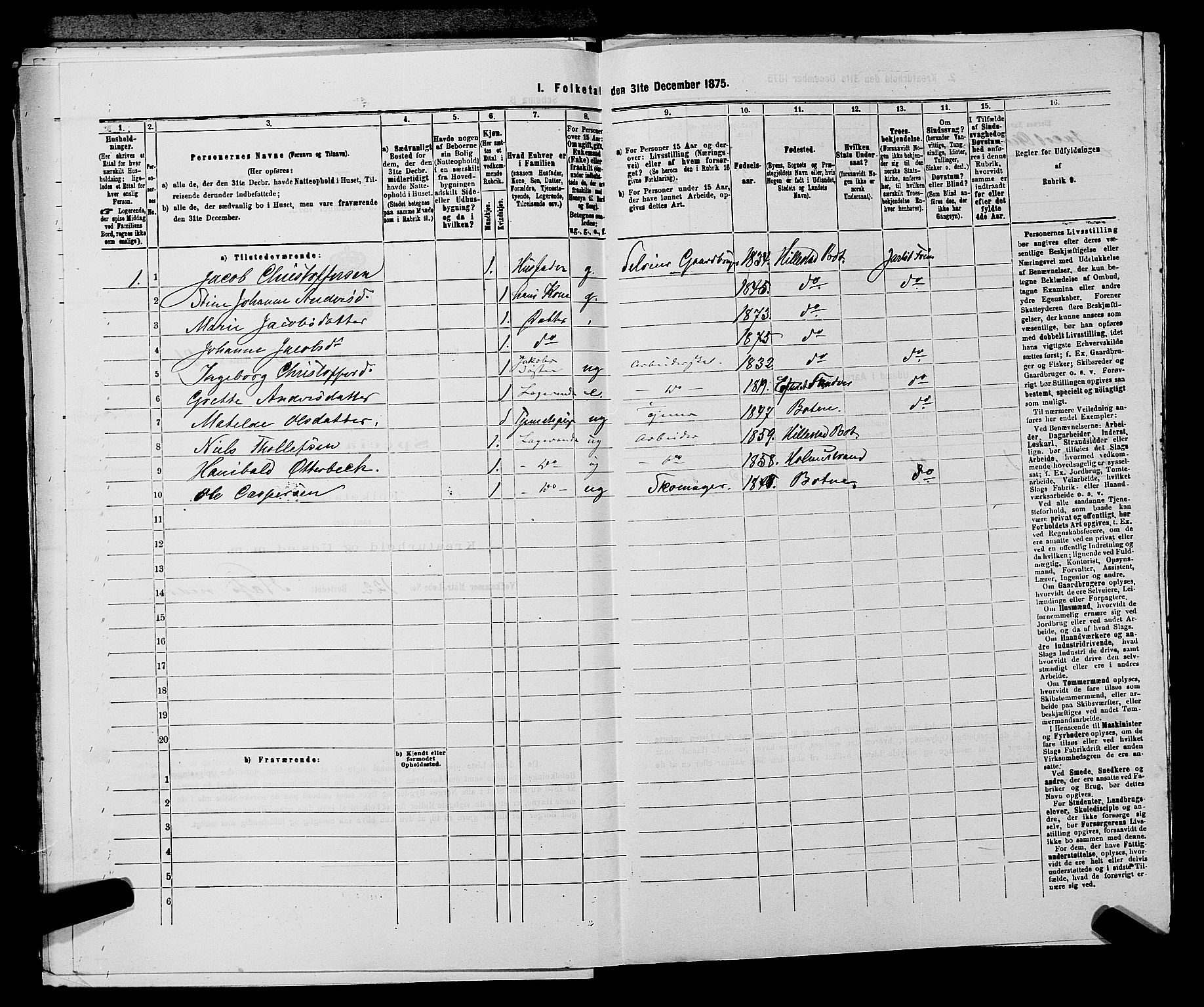 SAKO, 1875 census for 0715P Botne, 1875, p. 459