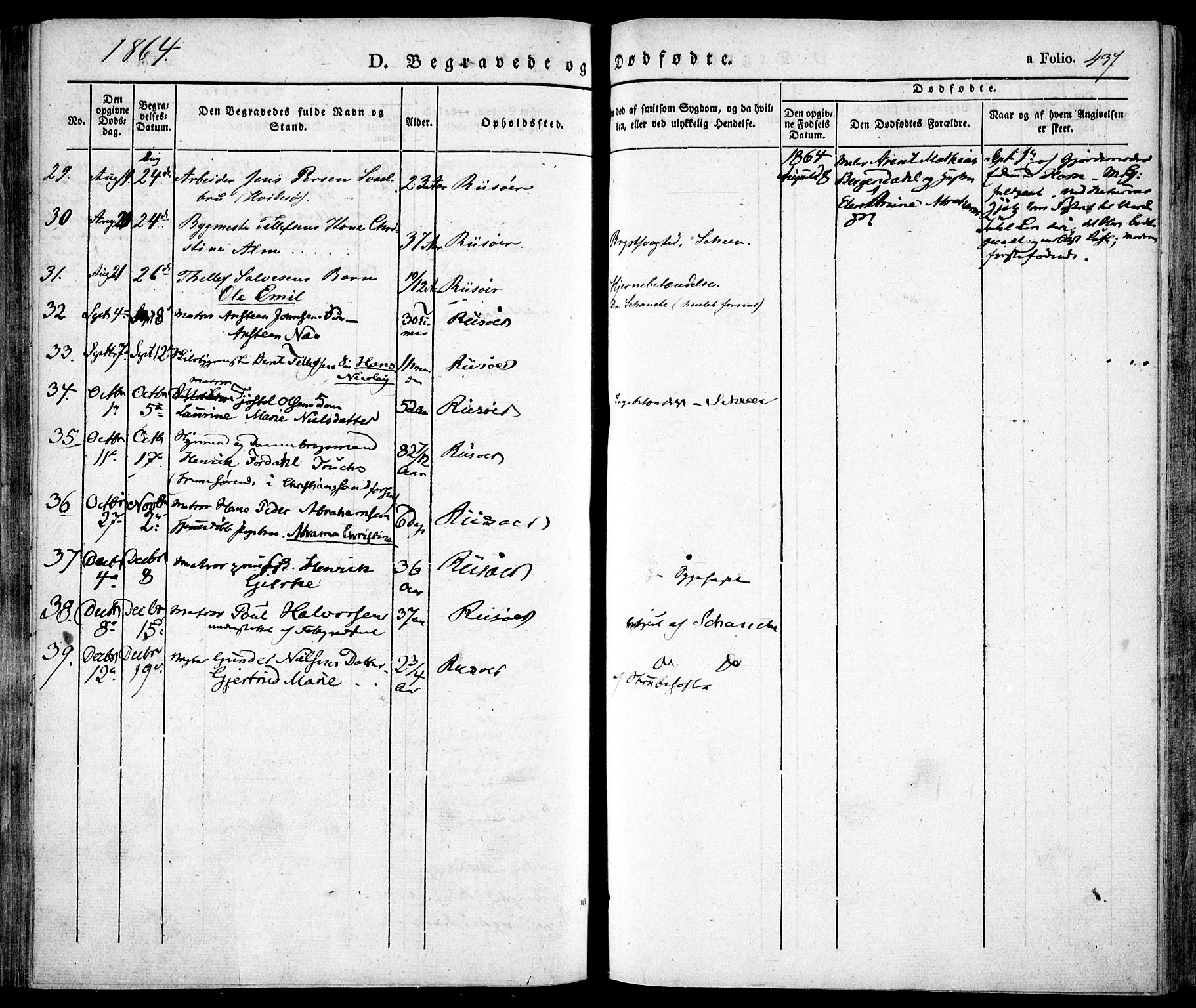Risør sokneprestkontor, SAK/1111-0035/F/Fa/L0003: Parish register (official) no. A 3, 1838-1864, p. 437