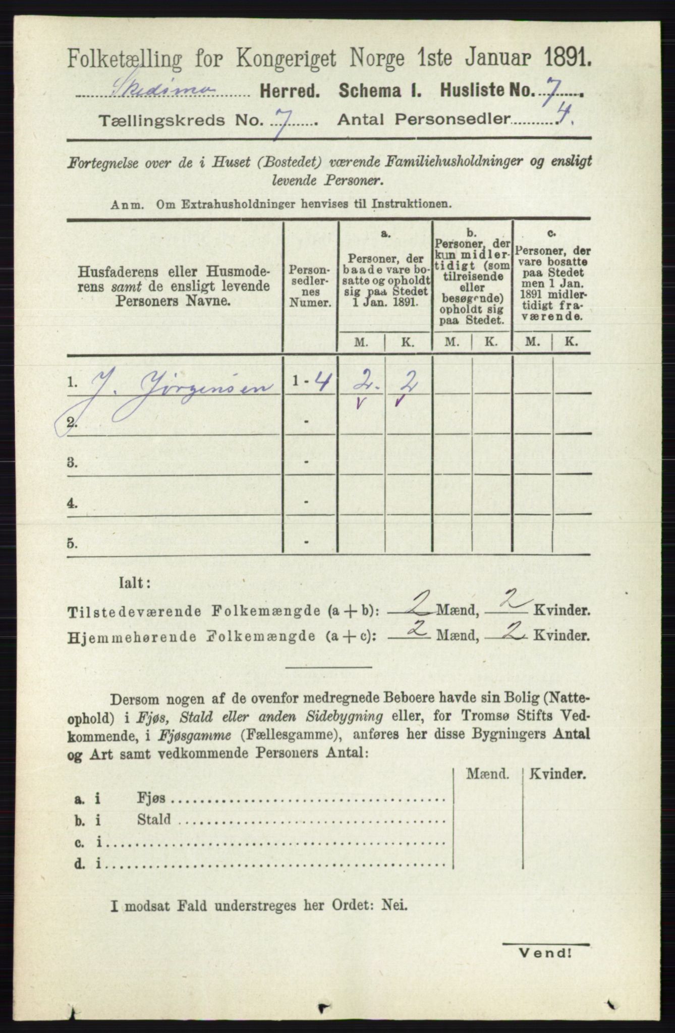 RA, 1891 census for 0231 Skedsmo, 1891, p. 3273