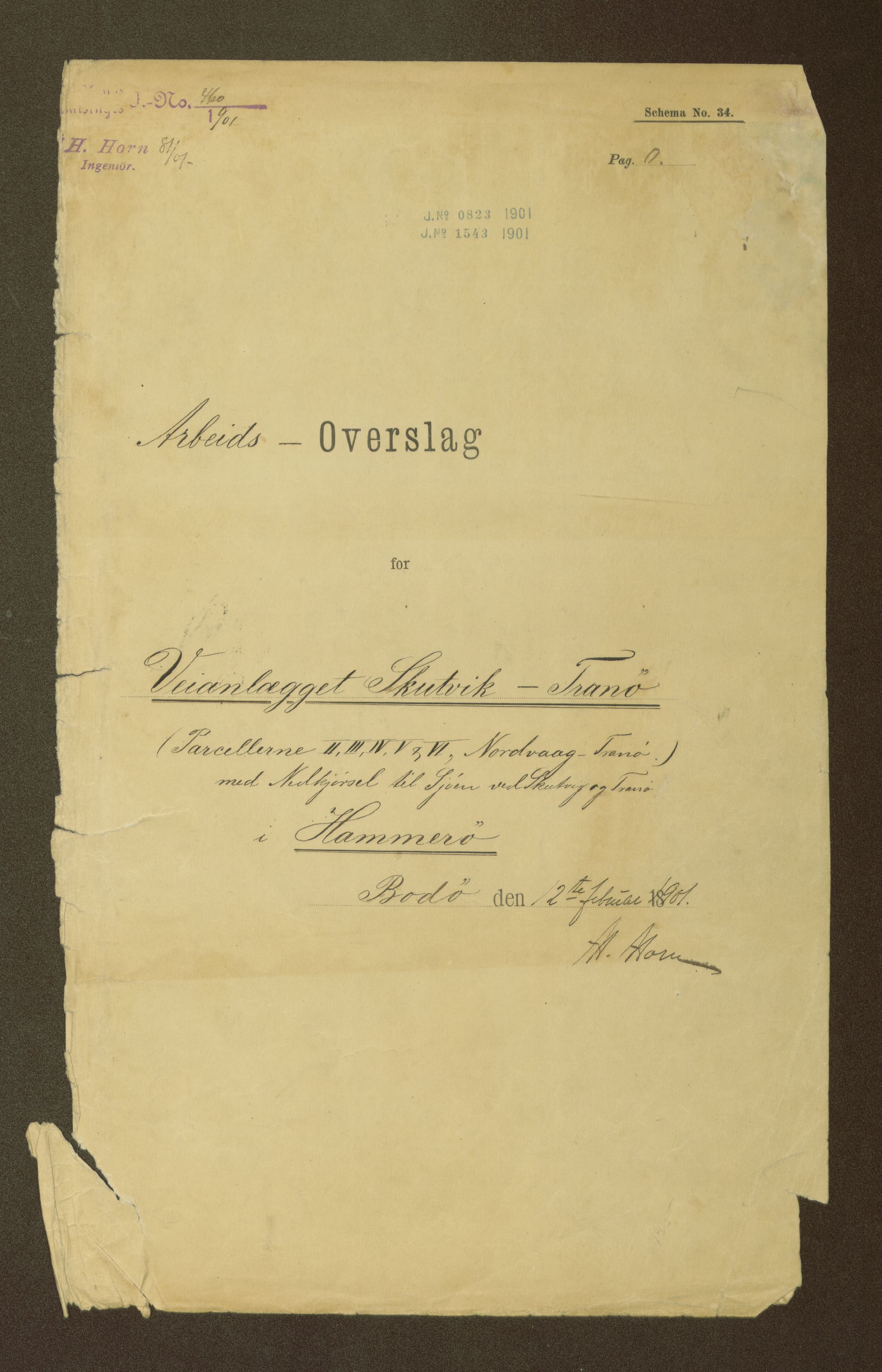 Nordland vegkontor, AV/SAT-A-4181/F/Fa/L0030: Hamarøy/Tysfjord, 1885-1948, p. 830