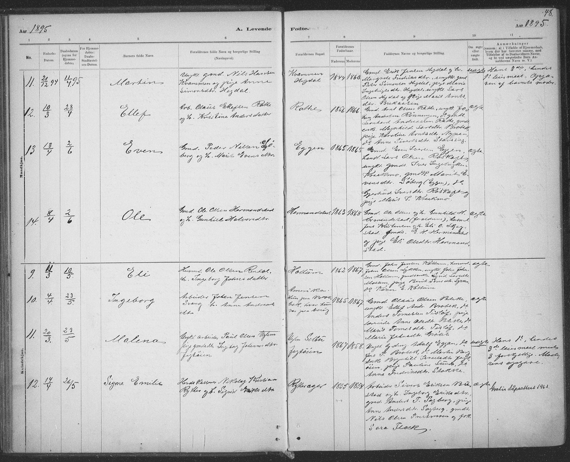 Ministerialprotokoller, klokkerbøker og fødselsregistre - Sør-Trøndelag, AV/SAT-A-1456/691/L1085: Parish register (official) no. 691A17, 1887-1908, p. 48