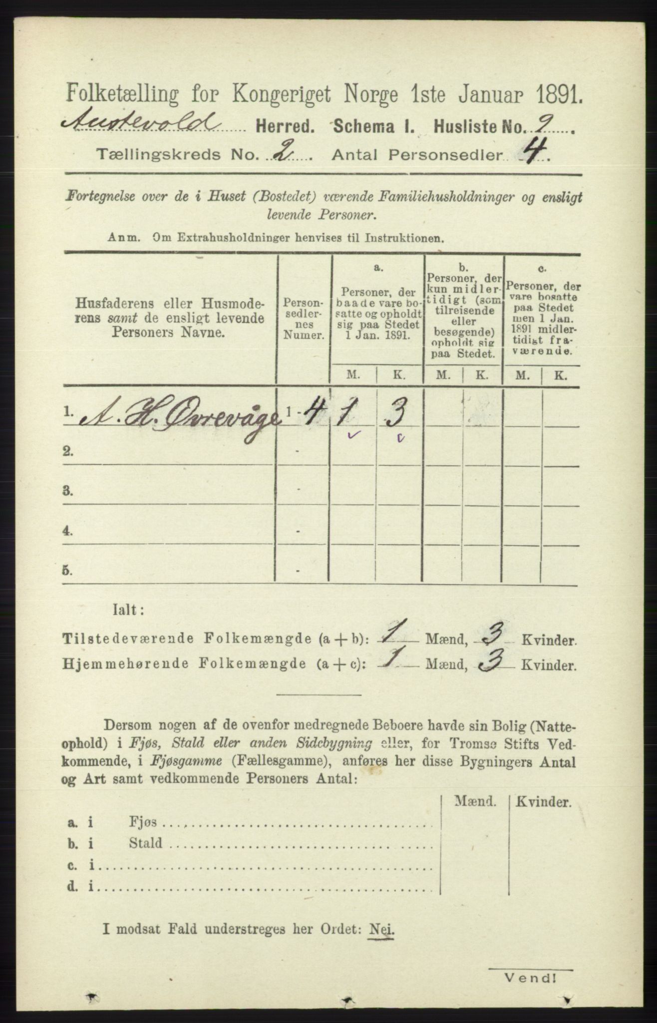 RA, 1891 census for 1244 Austevoll, 1891, p. 574