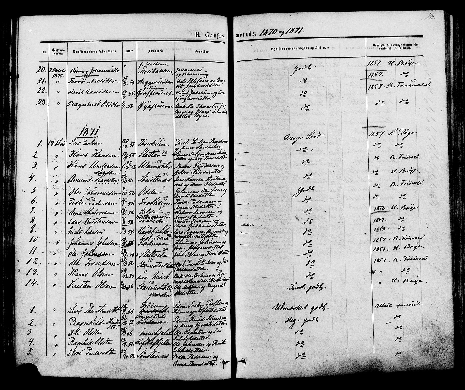 Lom prestekontor, SAH/PREST-070/K/L0007: Parish register (official) no. 7, 1863-1884, p. 140