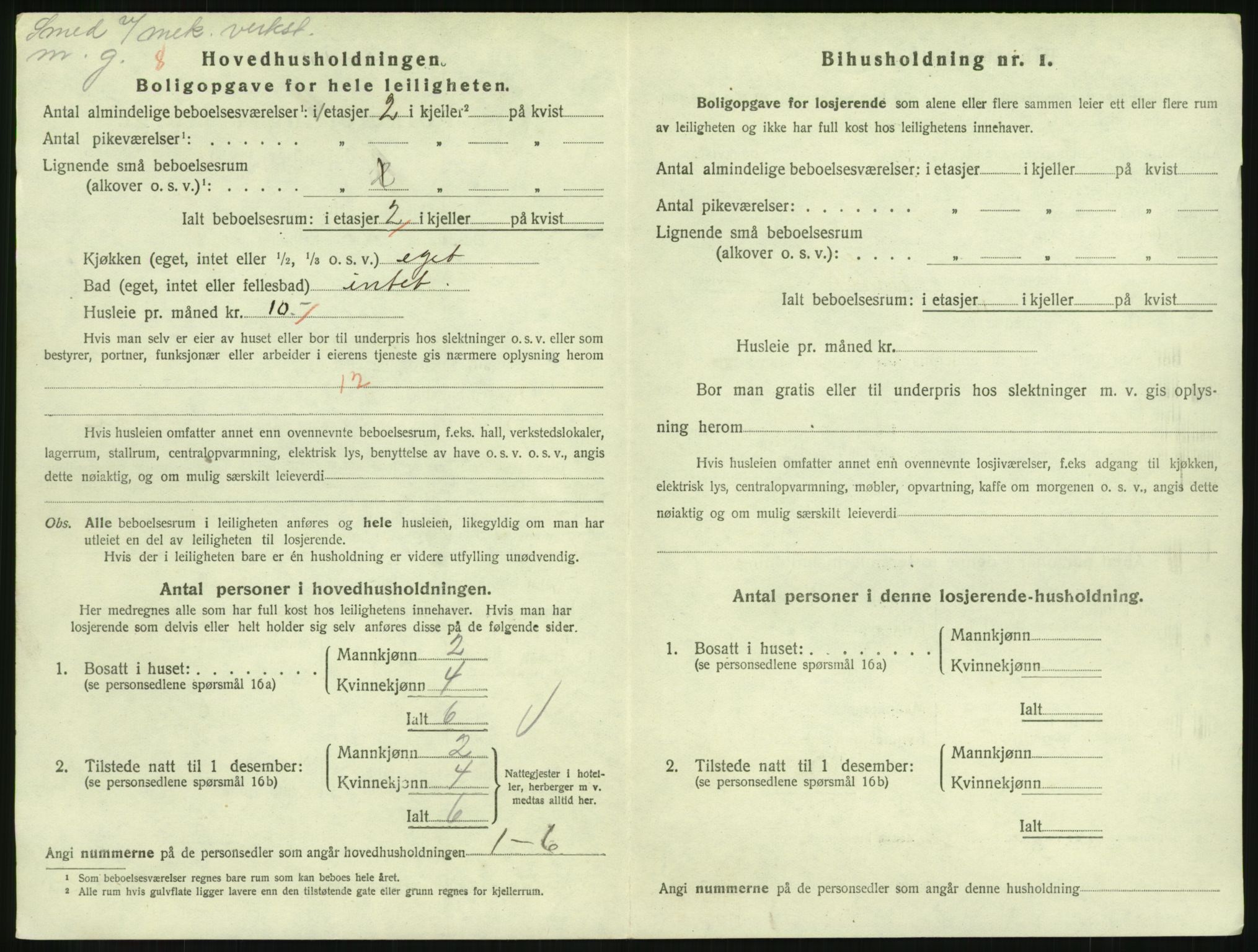 SAH, 1920 census for Lillehammer, 1920, p. 2431