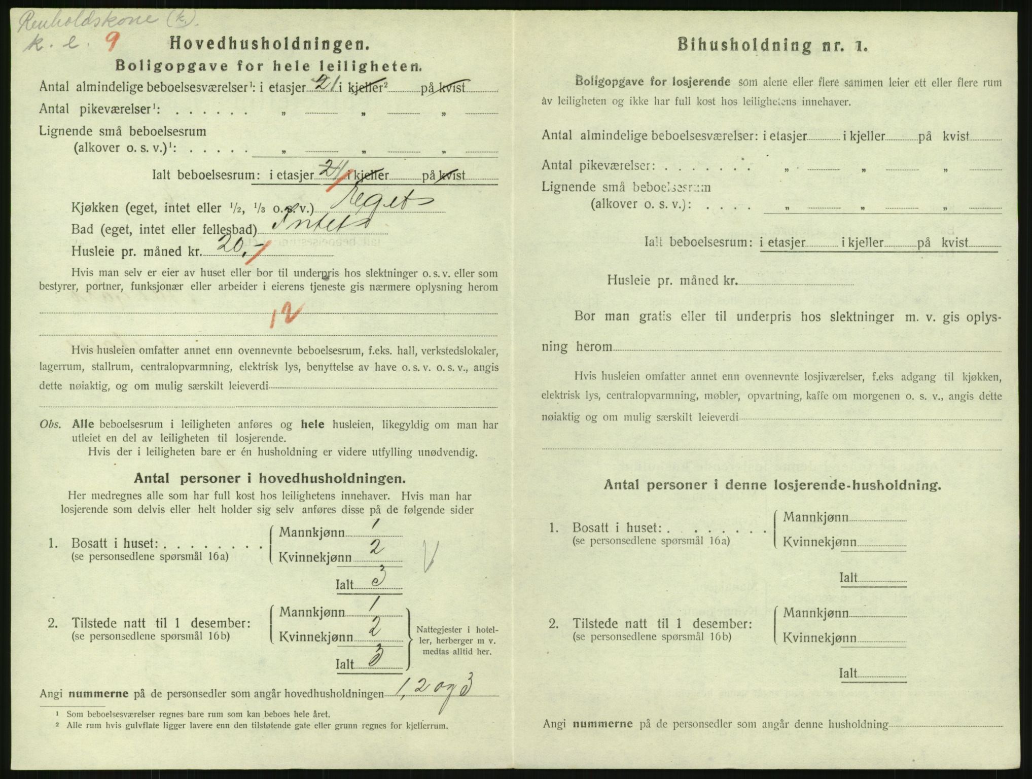 SAH, 1920 census for Lillehammer, 1920, p. 1947