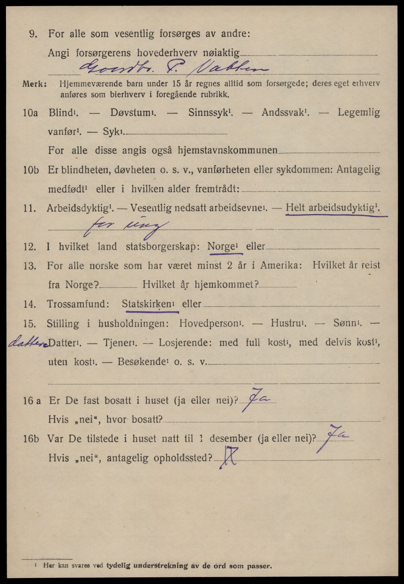 SAT, 1920 census for Halsa, 1920, p. 1636