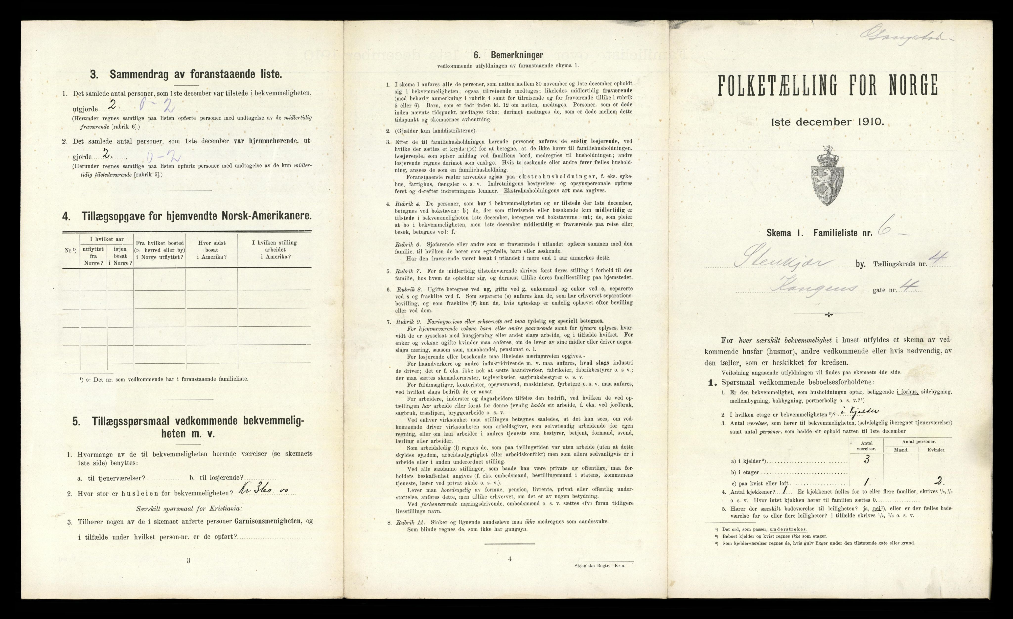 RA, 1910 census for Steinkjer, 1910, p. 1014