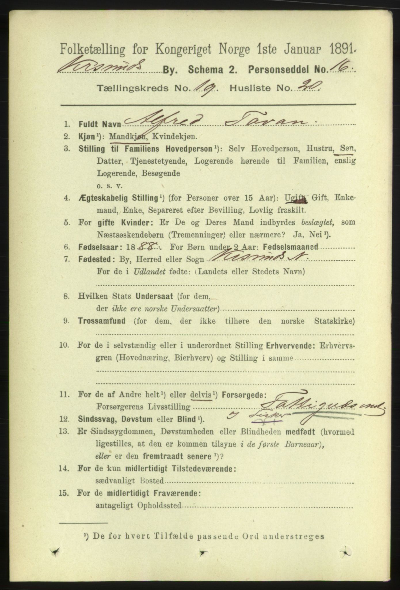 RA, 1891 census for 1503 Kristiansund, 1891, p. 12652