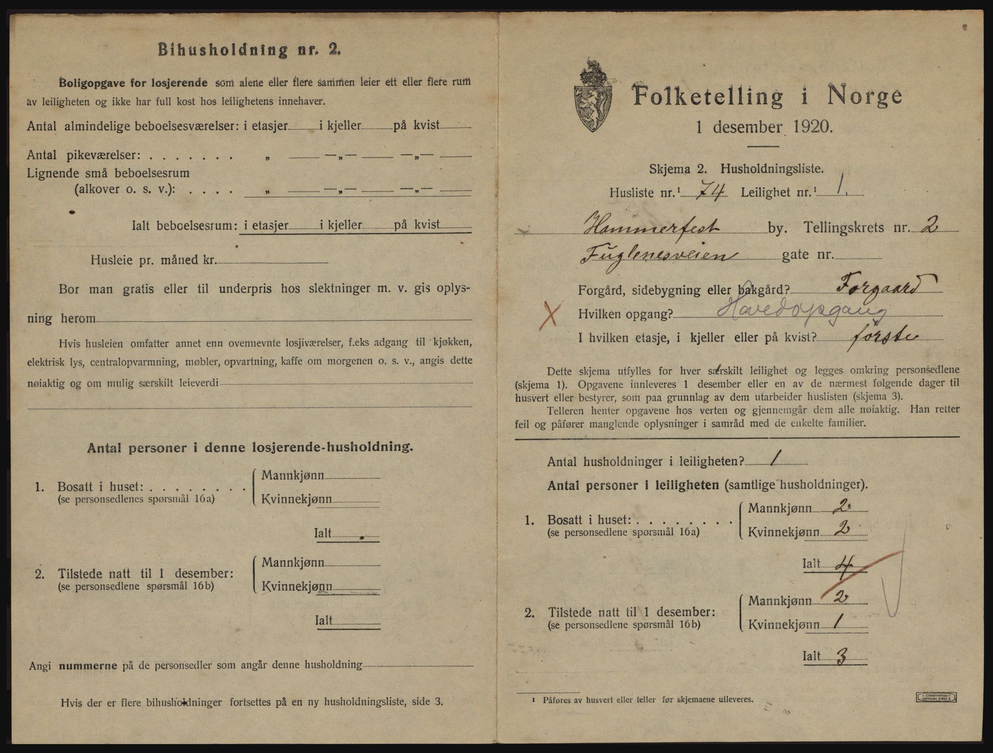 SATØ, 1920 census for Hammerfest, 1920, p. 2078