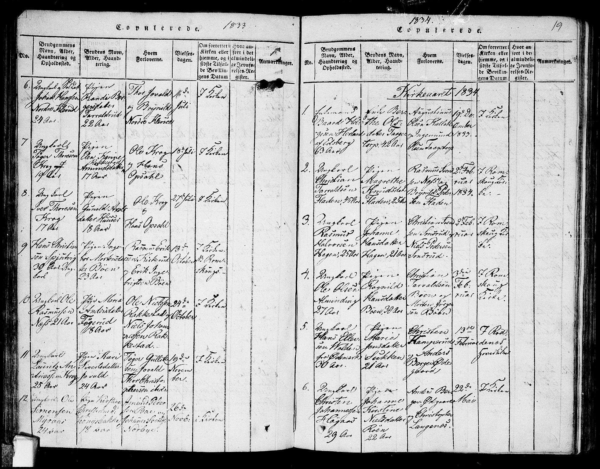 Rødenes prestekontor Kirkebøker, AV/SAO-A-2005/F/Fa/L0004: Parish register (official) no. I 4, 1814-1838, p. 19