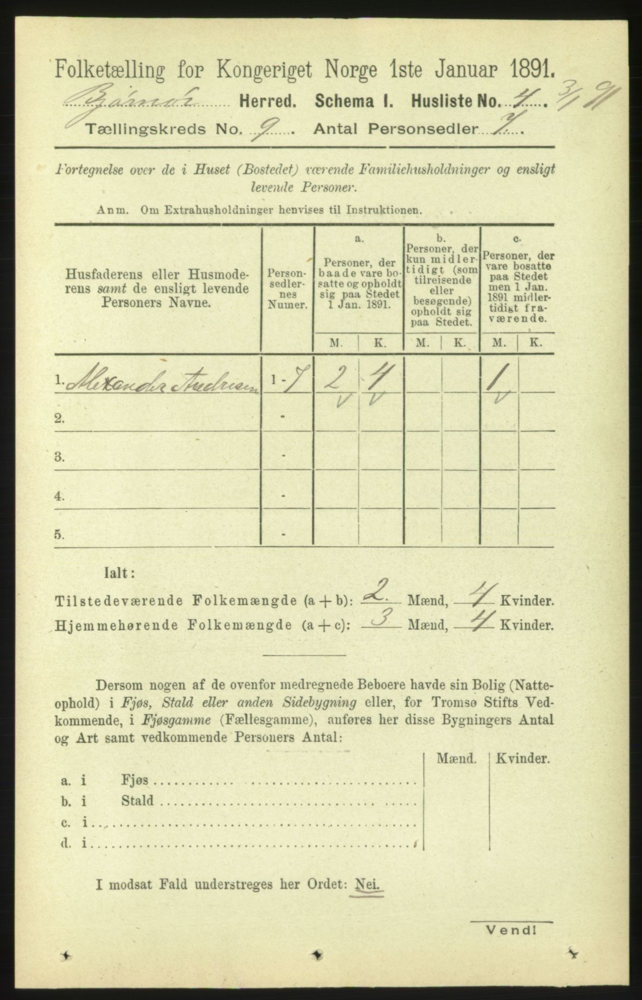 RA, 1891 census for 1632 Bjørnør, 1891, p. 3736