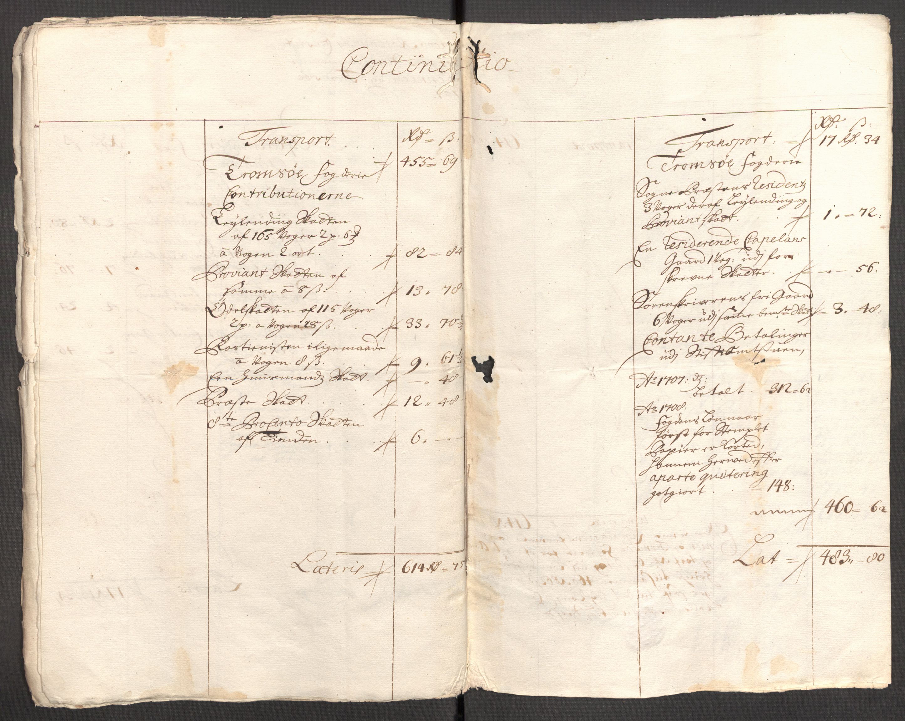 Rentekammeret inntil 1814, Reviderte regnskaper, Fogderegnskap, AV/RA-EA-4092/R68/L4756: Fogderegnskap Senja og Troms, 1705-1707, p. 277