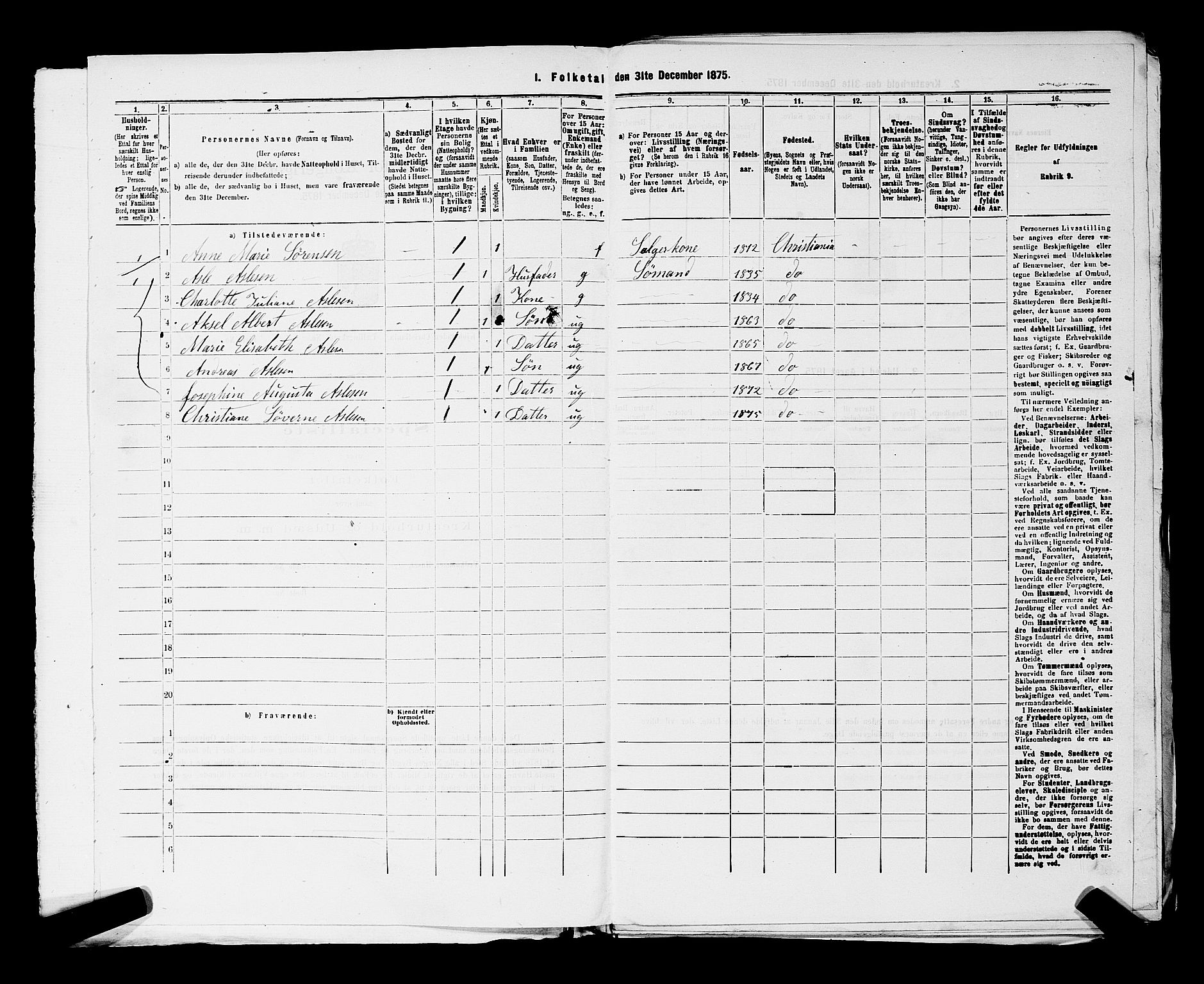 RA, 1875 census for 0301 Kristiania, 1875, p. 8757